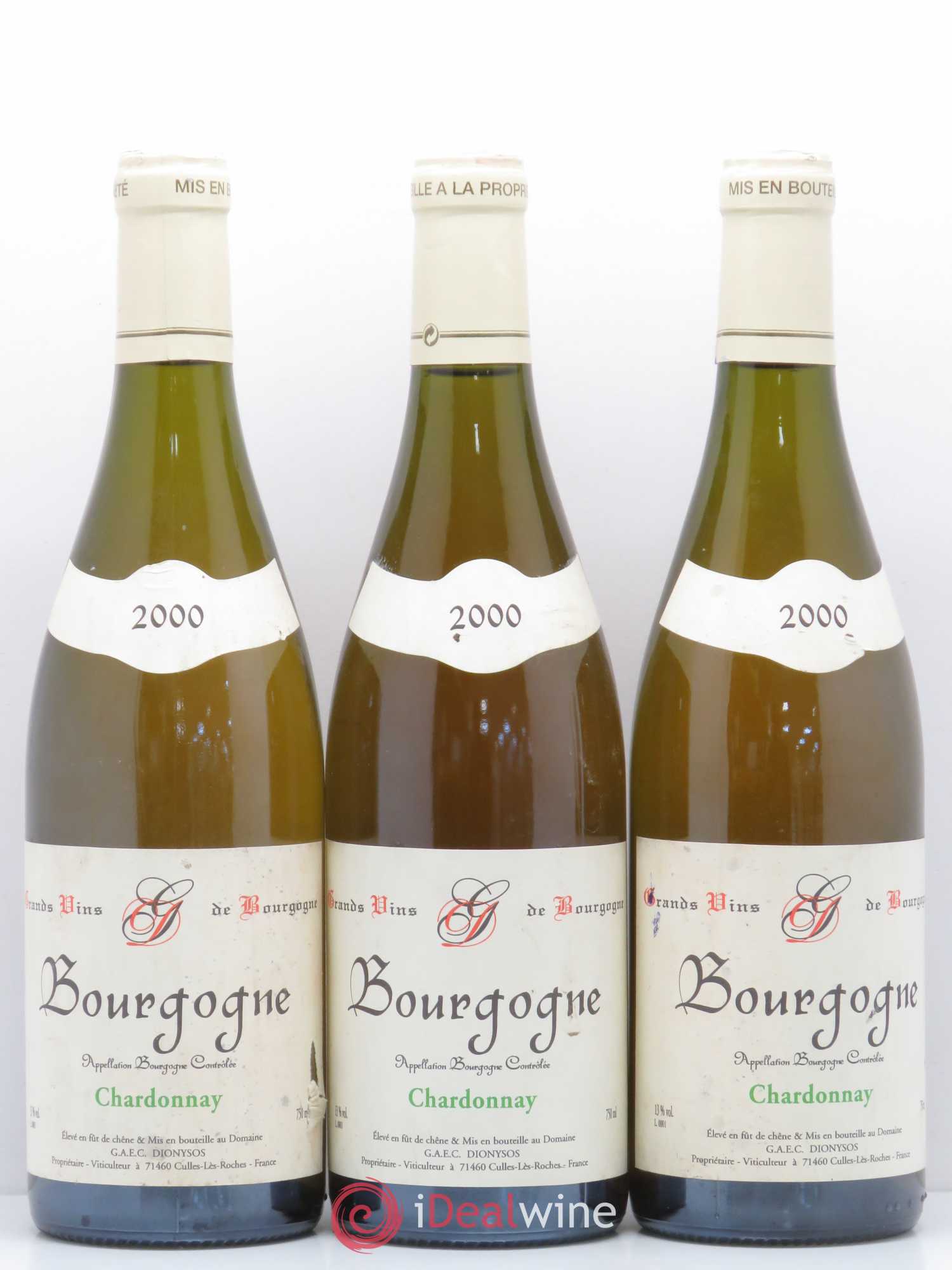Bourgogne Chardonnay Dionysos (sans prix de réserve) 2000 - Posten von 3 Flaschen - 0