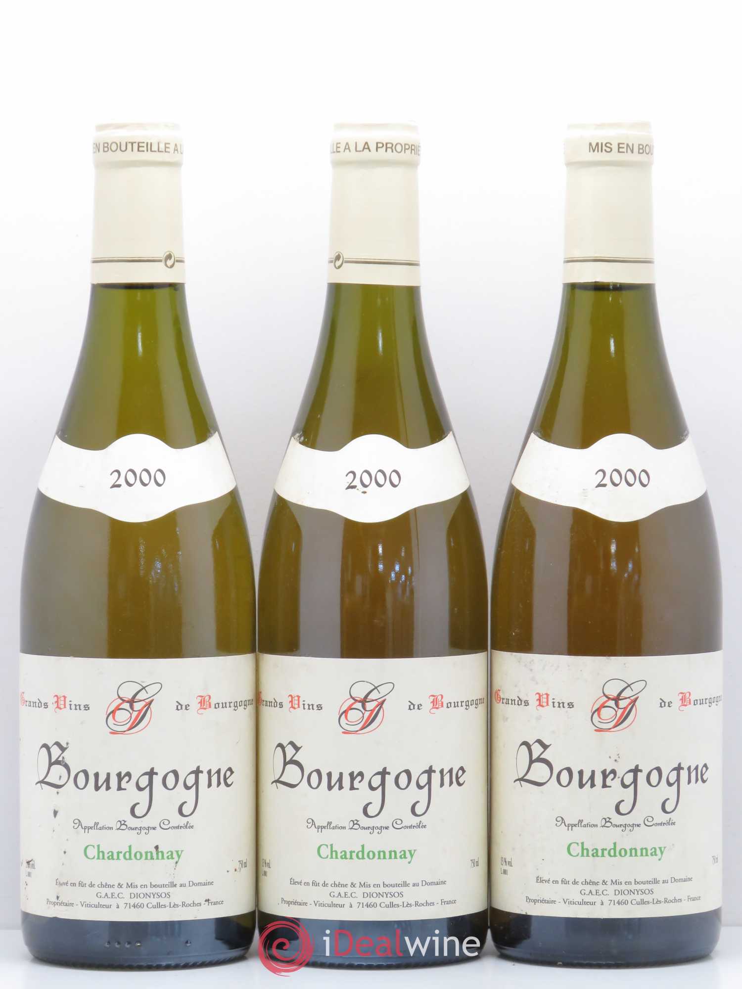 Bourgogne Chardonnay Dionysos (sans prix de réserve) 2000 - Posten von 3 Flaschen - 0