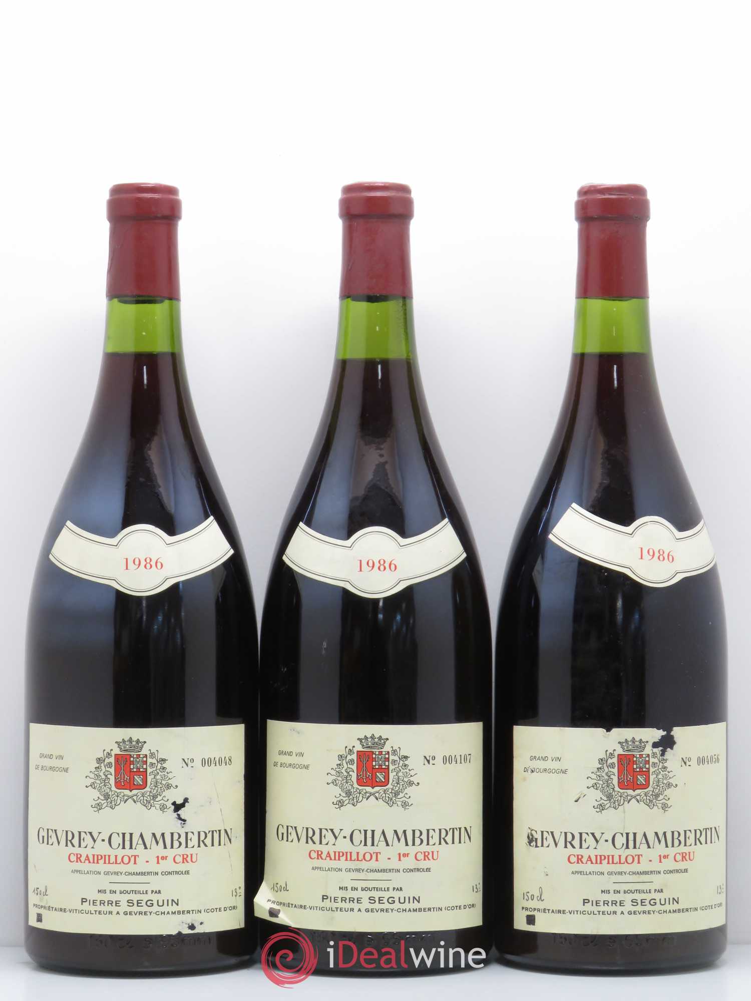 Gevrey-Chambertin 1er Cru Les Crapillots Pierre Seguin 1986 - Posten von 3 Magnum - 0