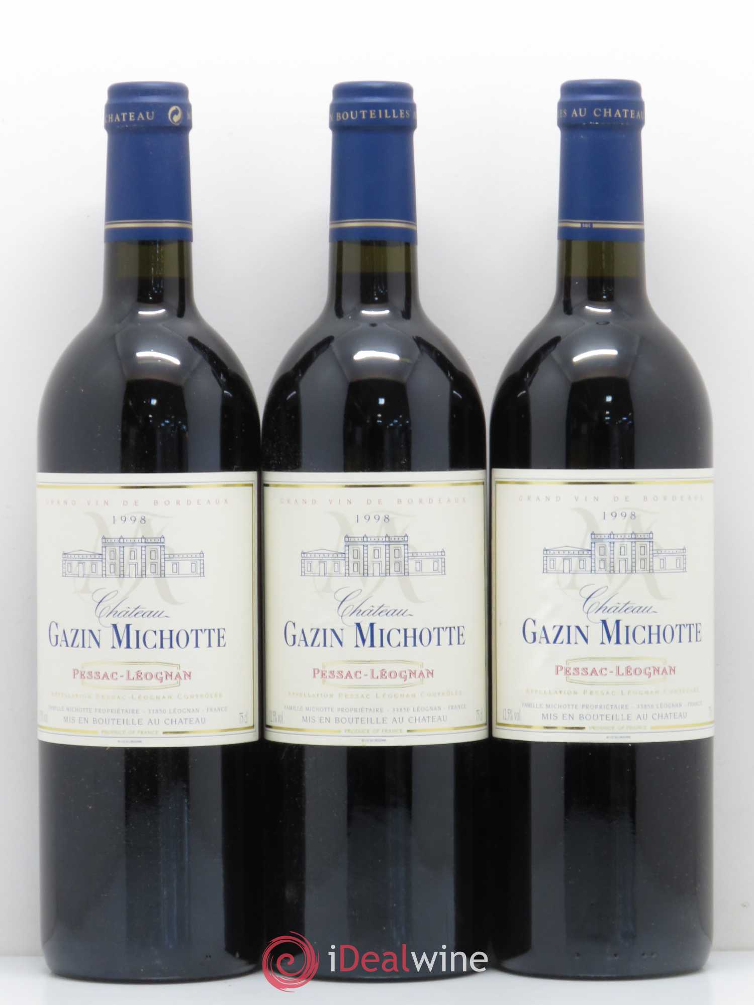 Pessac-Léognan Gazin Michotte 1998 - Posten von 6 Flaschen - 2