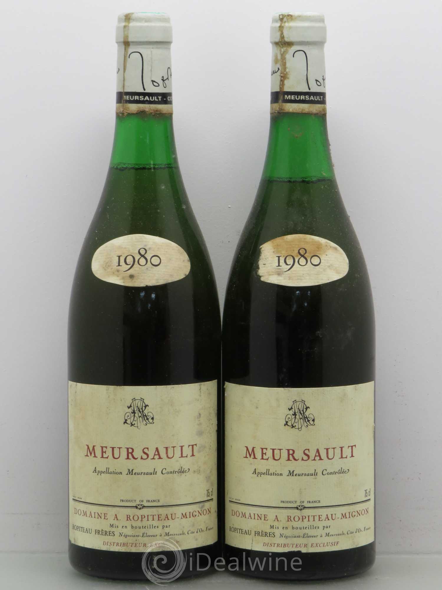 Meursault Domaine Ropiteau-Mignon 1980 - Lot de 2 bouteilles - 0