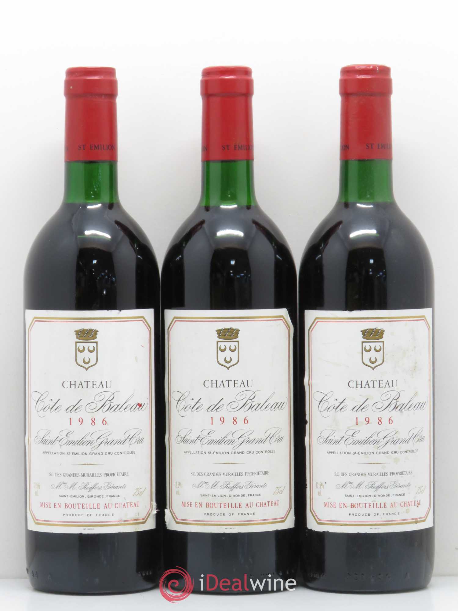 Château Côte de Baleau Grand Cru Classé (sans prix de réserve) 1986 - Lot de 6 bouteilles - 2