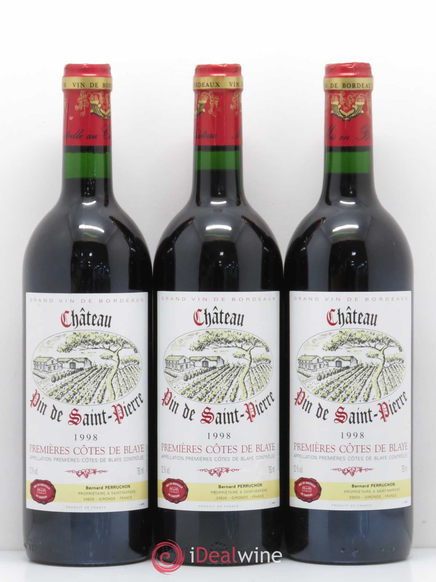 Premières-Côtes-de-Blaye (Blaye-Côtes-de-Bordeaux) Château Pin de Saint Pierre (sans prix de réserve) 1998 - Lot de 12 bouteilles - 2