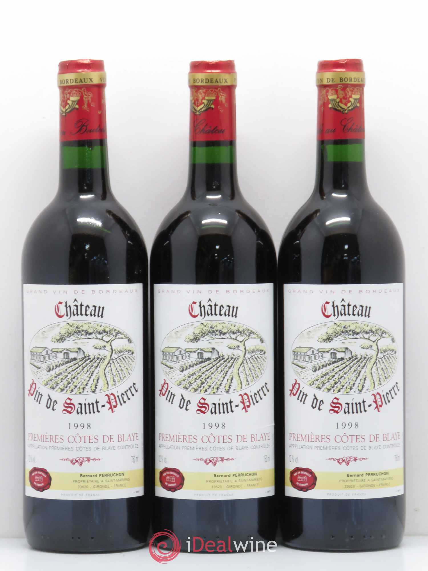 Premières-Côtes-de-Blaye (Blaye-Côtes-de-Bordeaux) Château Pin de Saint Pierre (sans prix de réserve) 1998 - Lot de 12 bouteilles - 3