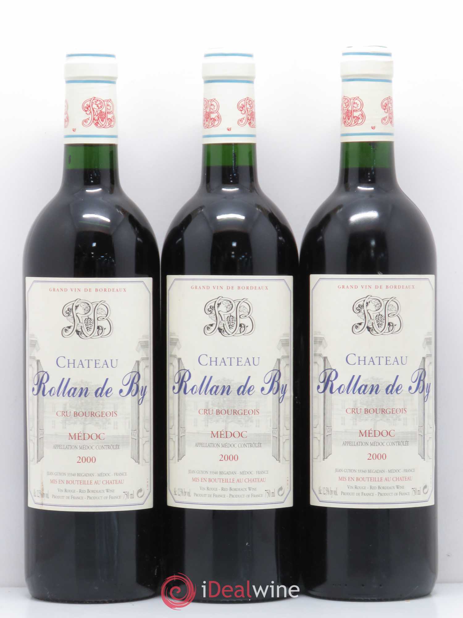 Château Rollan de By Cru Bourgeois 2000 - Lot de 3 bouteilles - 0