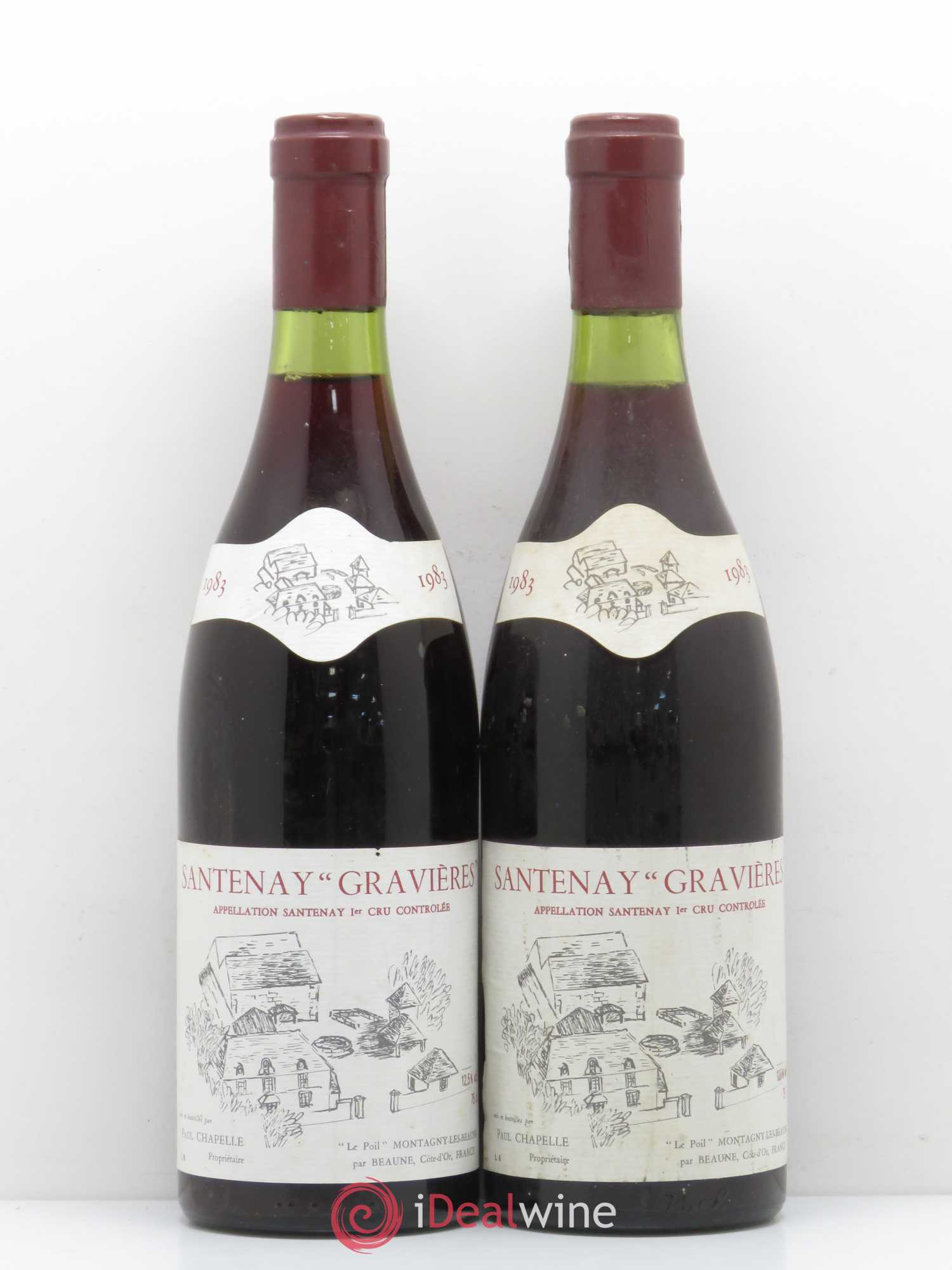 Santenay Gravieres Paul Chapelle 1983 - Posten von 2 Flaschen - 0