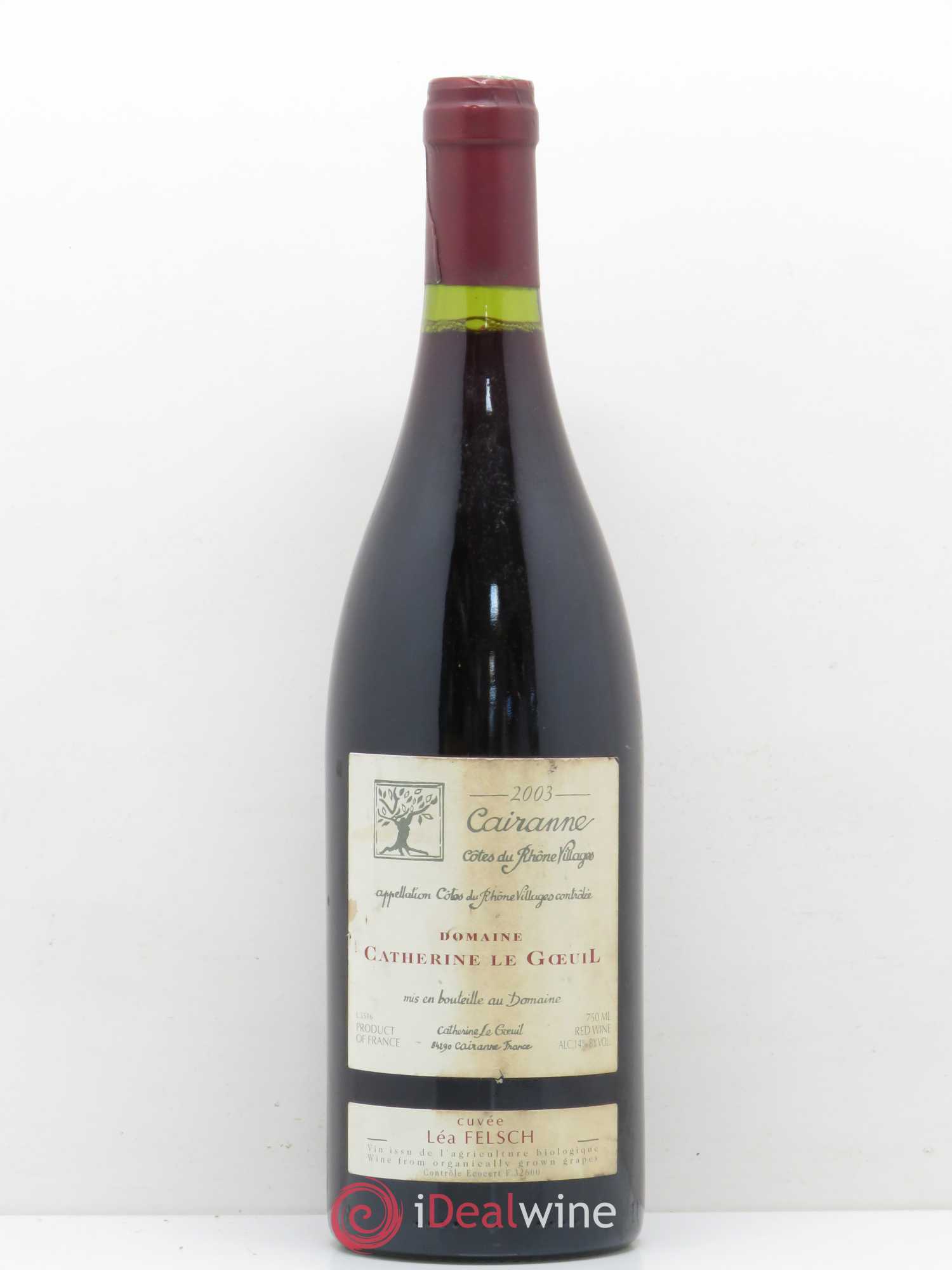 Côtes-du-Rhône-Villages Cairanne Domaine Catherine Le Goeuil (sans prix de réserve) 2003 - Posten von 1 Flasche - 0