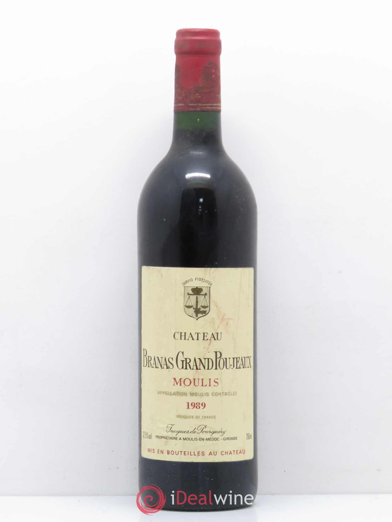 Château Branas Grand Poujeaux Cru Bourgeois 1989 - Lot de 1 bouteille - 0