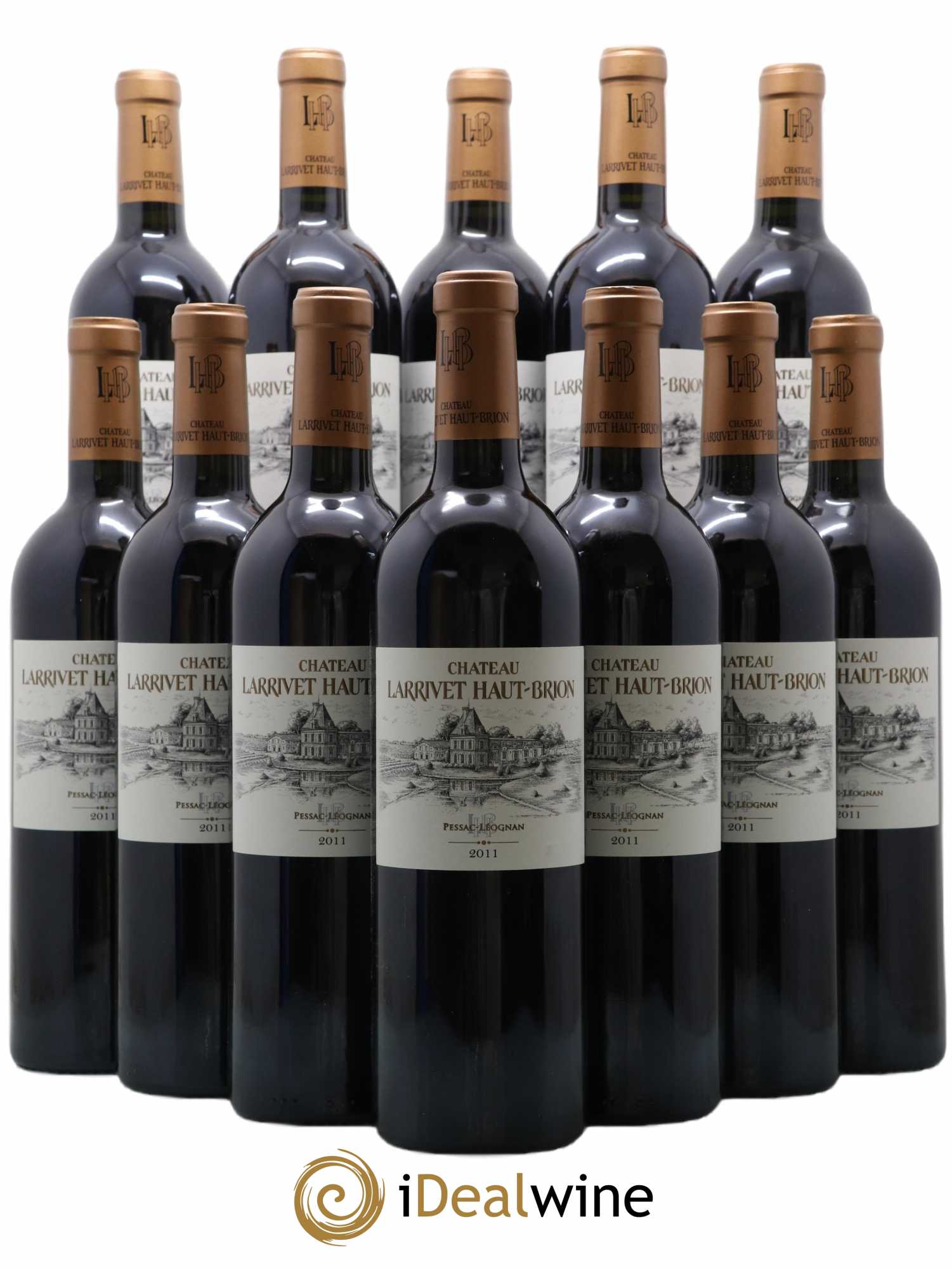 Château Larrivet Haut-Brion 2011 - Lot of 12 bottles - 0