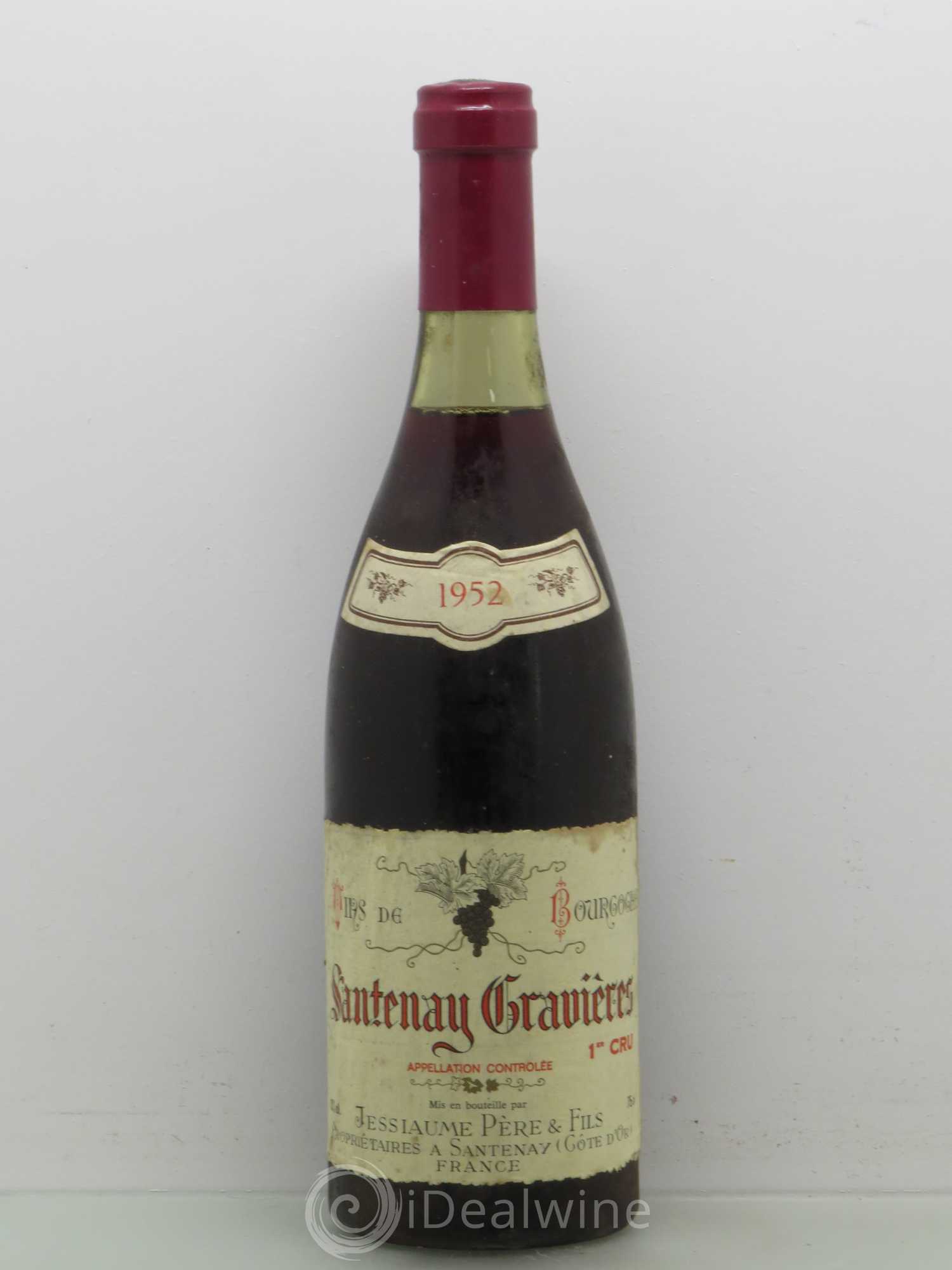 Santenay 1er Cru Gravieres Jessiaume Pere Et Fils 1952 - Posten von 1 Flasche - 0