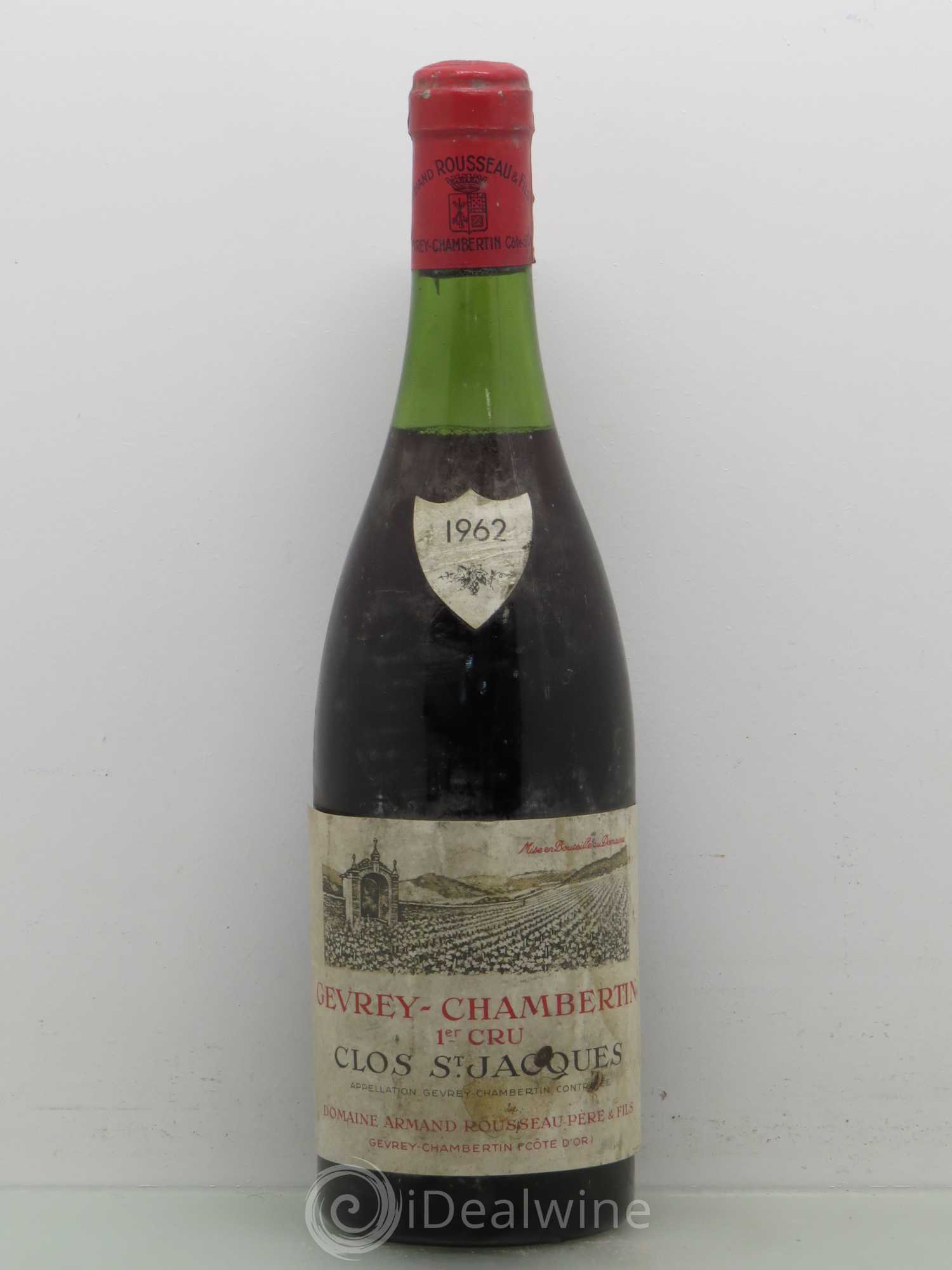 Gevrey-Chambertin 1er Cru Clos Saint-Jacques Armand Rousseau (Domaine) 1962 - Lot de 1 bouteille - 0