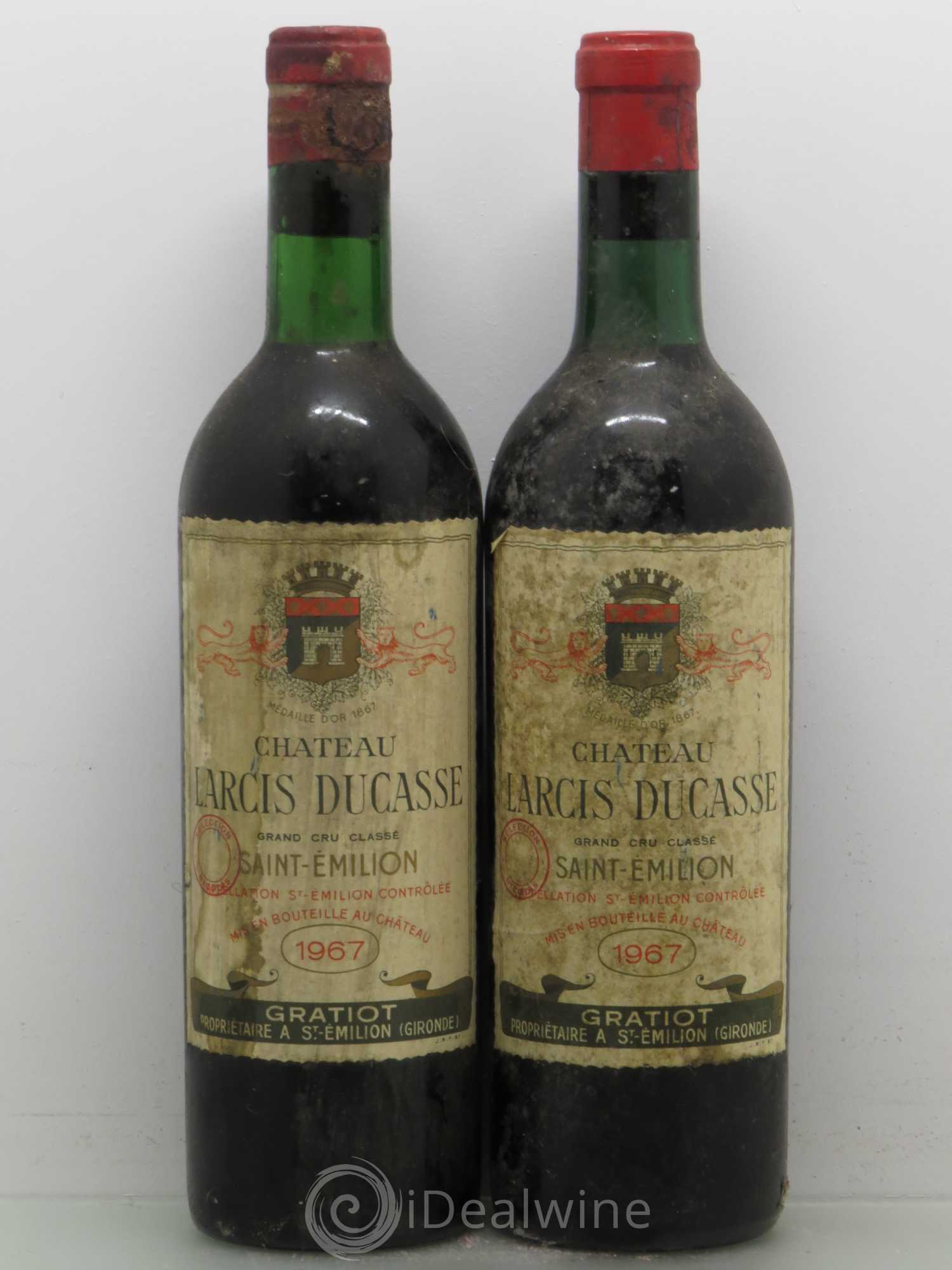 Château Larcis Ducasse 1er Grand Cru Classé B 1967 - Lot de 2 bouteilles - 0