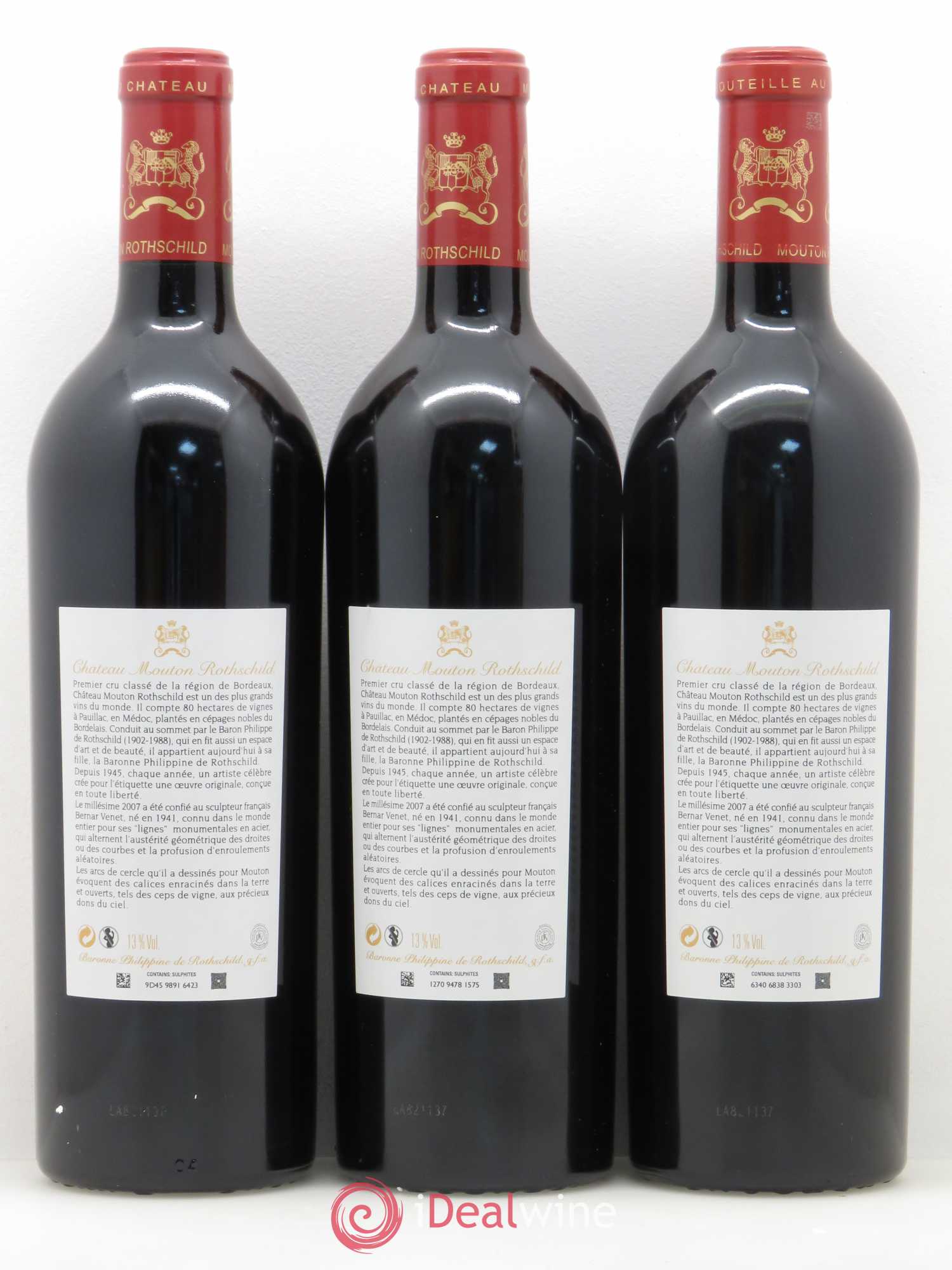 Château Mouton Rothschild 1er Grand Cru Classé 2007 - Lot de 6 bouteilles - 2