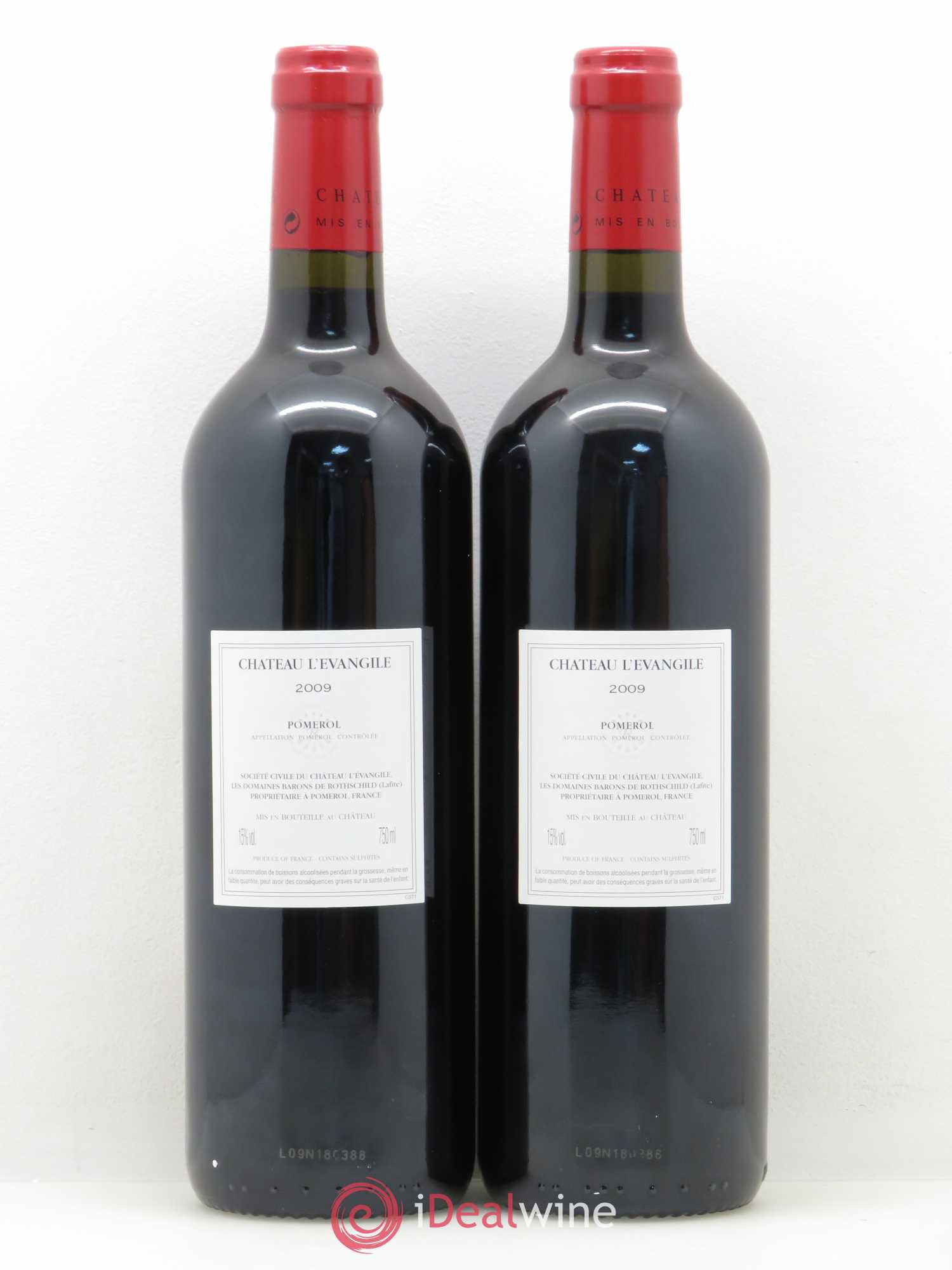 Château l' Évangile (sans prix de réserve) 2009 - Lot de 2 bouteilles - 1