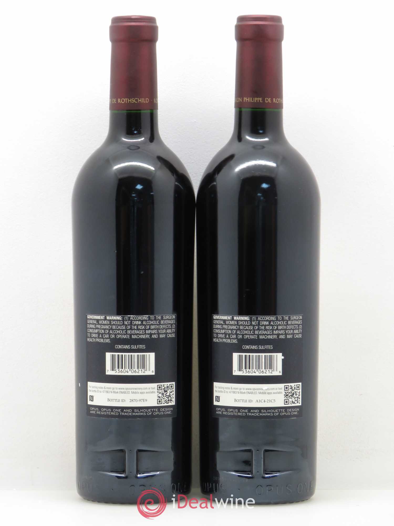 Napa Valley Opus One Robert Mondavi 2012 - Lot de 2 bouteilles - 1