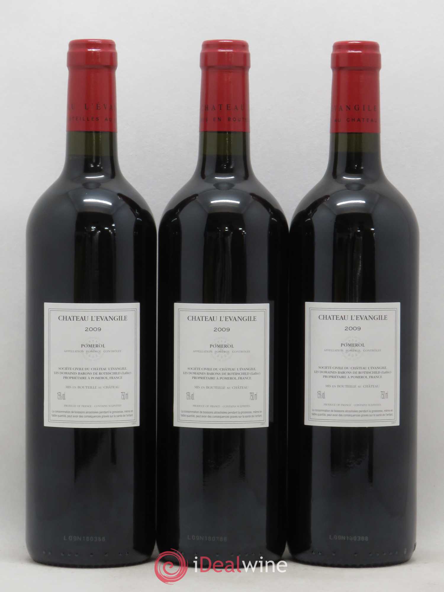 Château l' Évangile 2009 - Lot de 3 bouteilles - 1