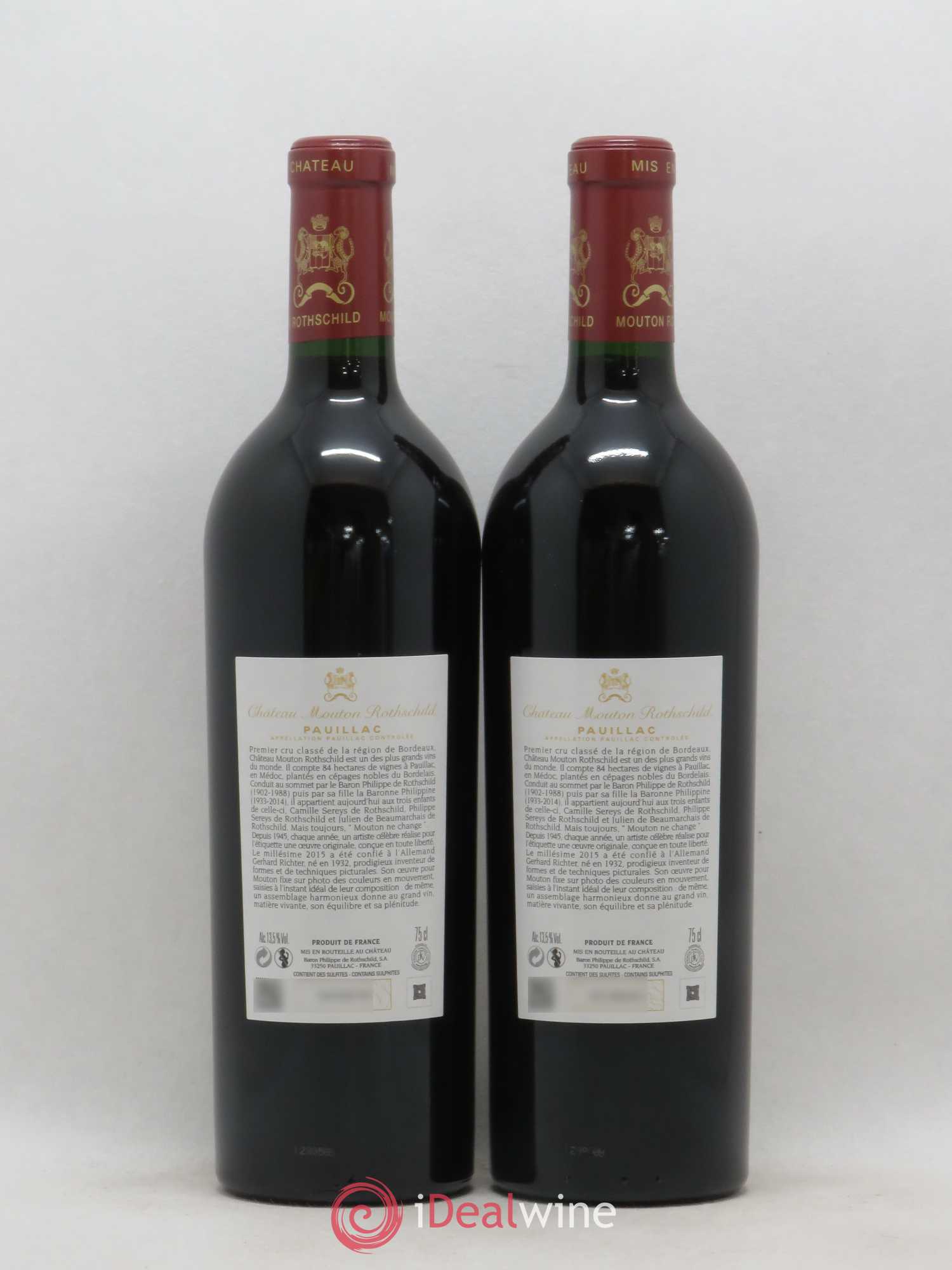 Château Mouton Rothschild 1er Grand Cru Classé 2015 - Lot de 2 bouteilles - 1