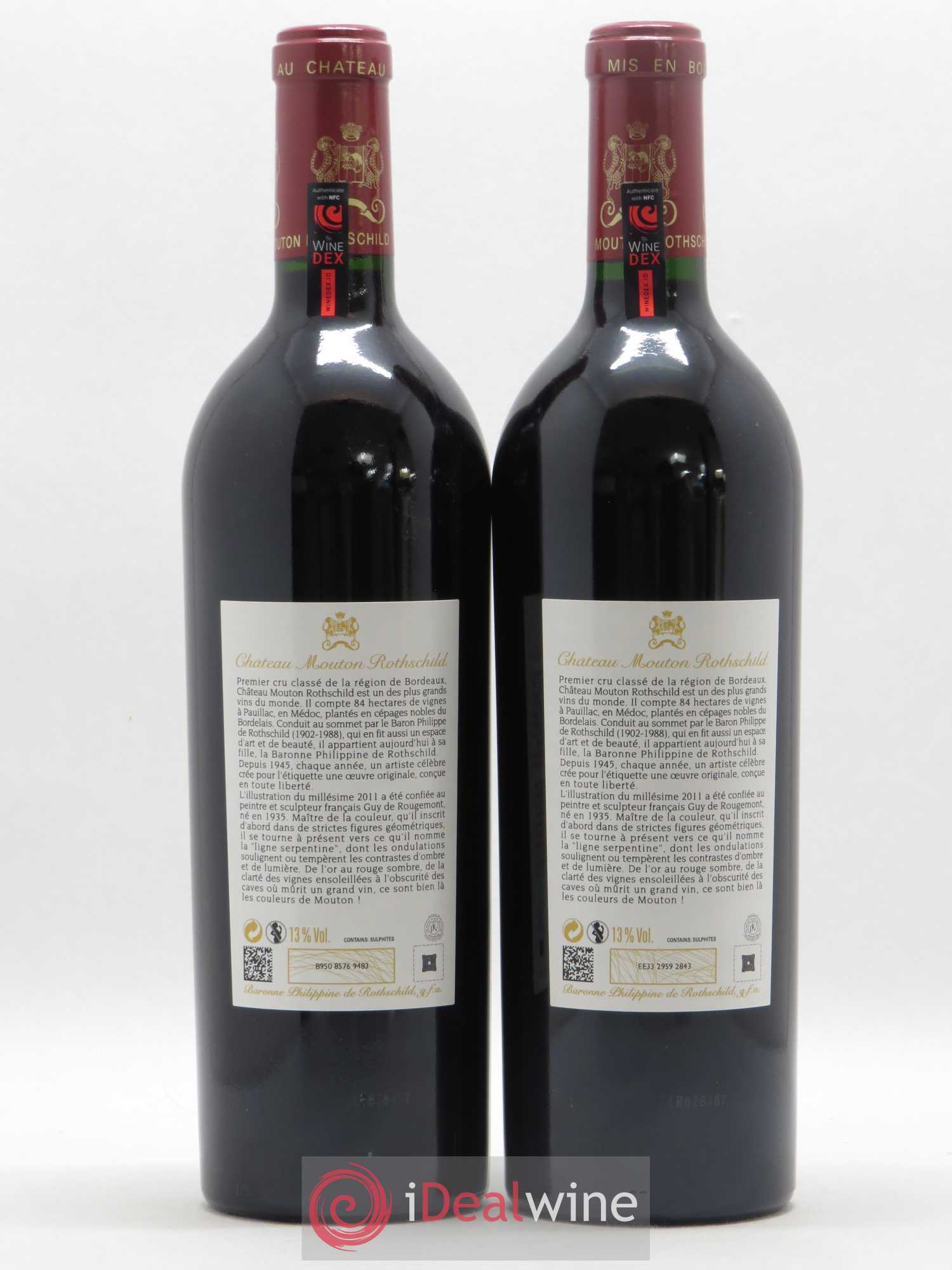 Château Mouton Rothschild 1er Grand Cru Classé 2011 - Lot de 2 bouteilles - 1