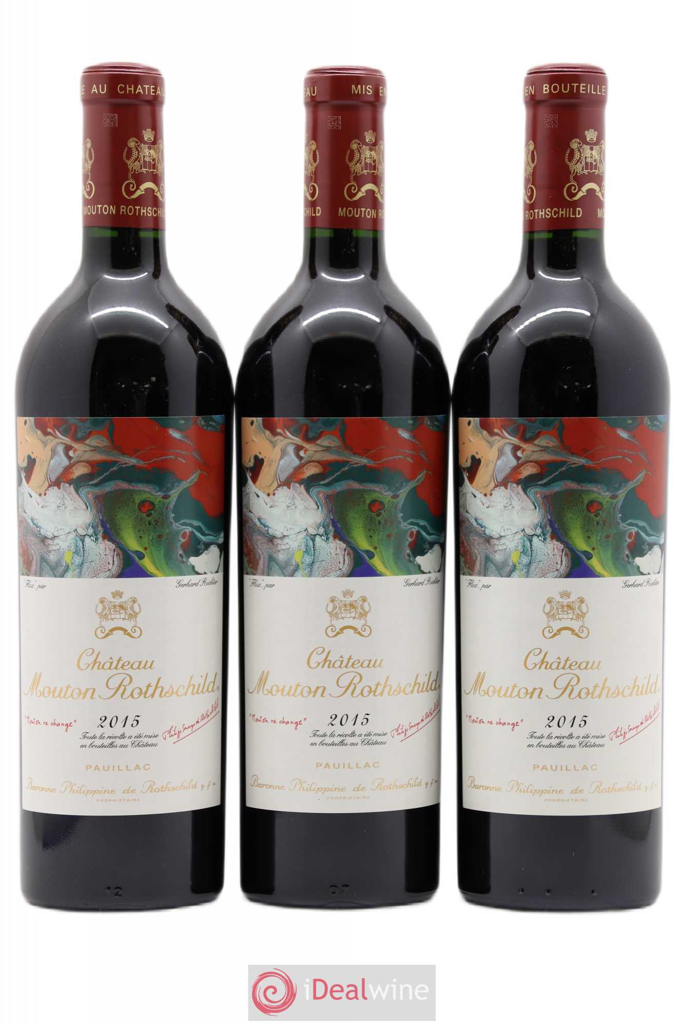Château Mouton Rothschild 1er Grand Cru Classé 2015 - Lot de 3 bouteilles - 0