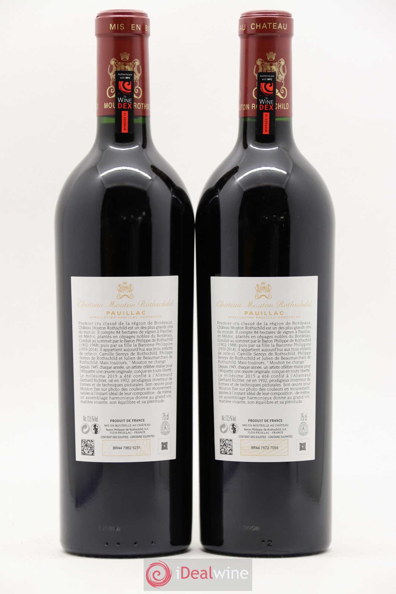 Château Mouton Rothschild 1er Grand Cru Classé 2015 - Lot de 2 bouteilles - 1