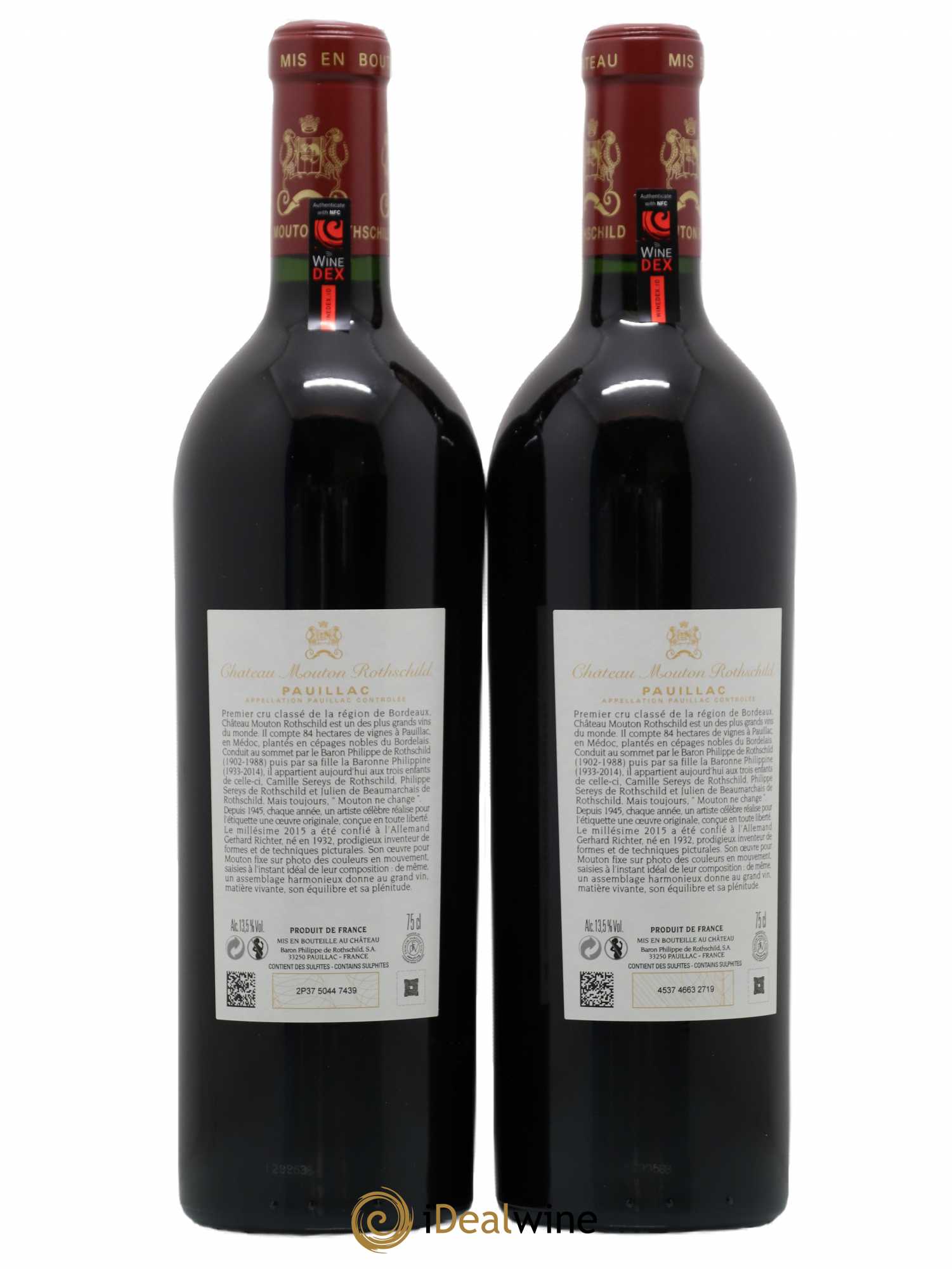 Château Mouton Rothschild 1er Grand Cru Classé 2015 - Lot de 2 bouteilles - 1