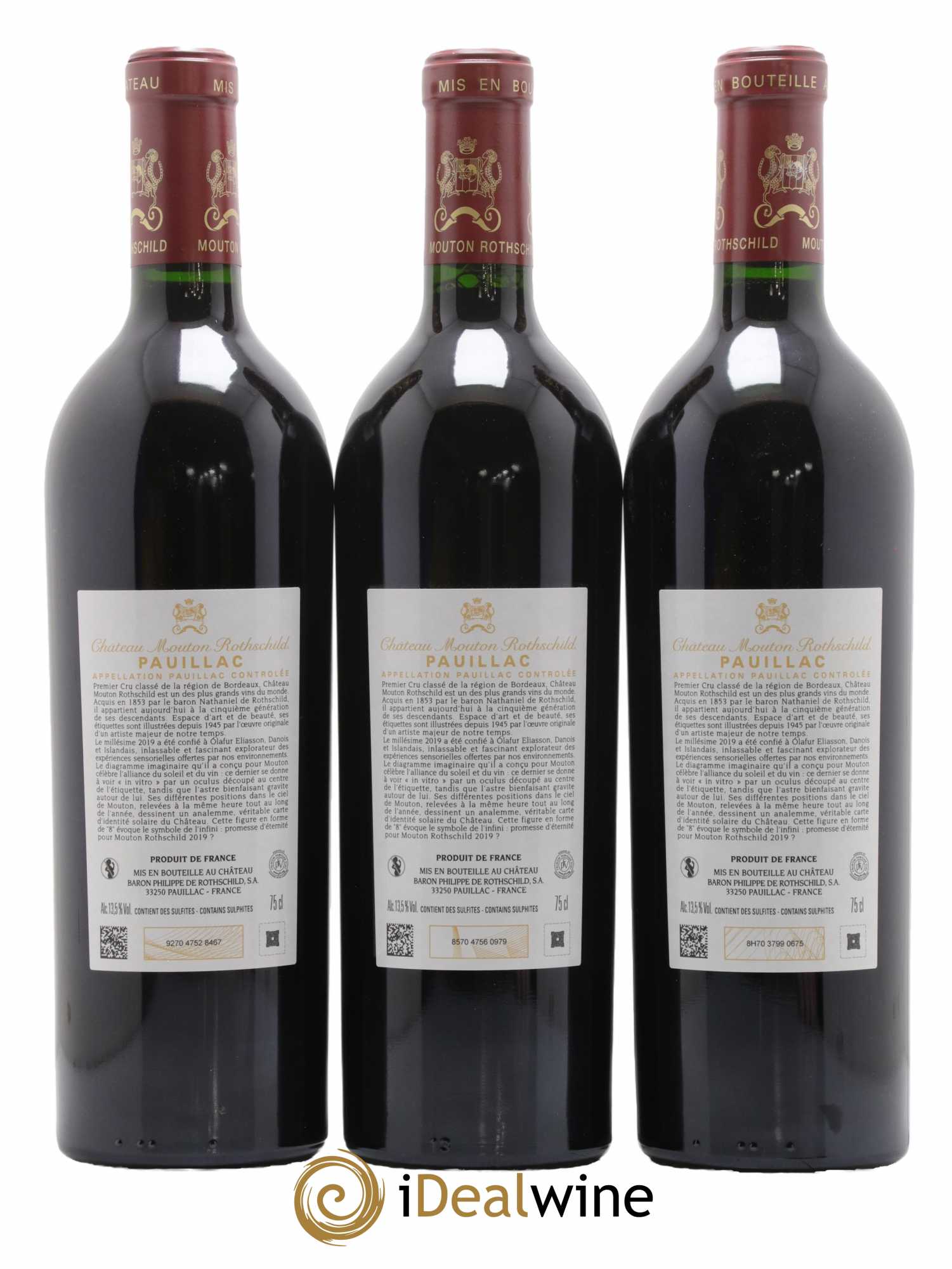 Château Mouton Rothschild 1er Grand Cru Classé 2019 - Lot de 3 bouteilles - 1
