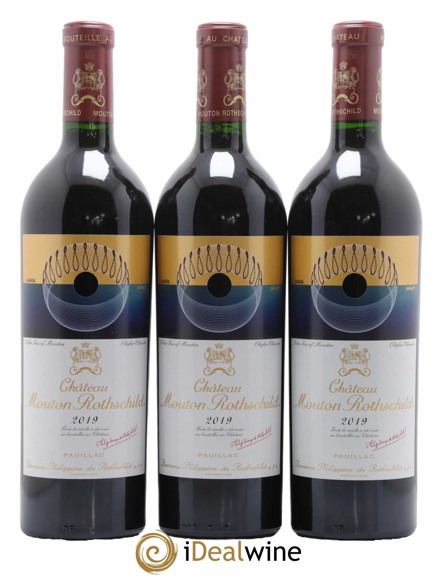 Château Mouton Rothschild 1er Grand Cru Classé 2019 - Lot de 3 bouteilles - 0