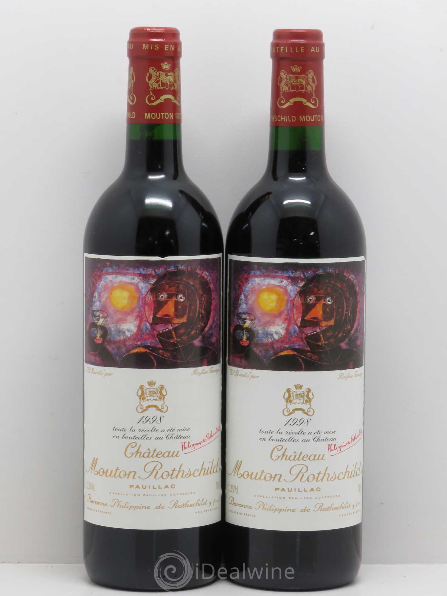 Château Mouton Rothschild 1er Grand Cru Classé 1998 - Lot de 2 bouteilles - 0