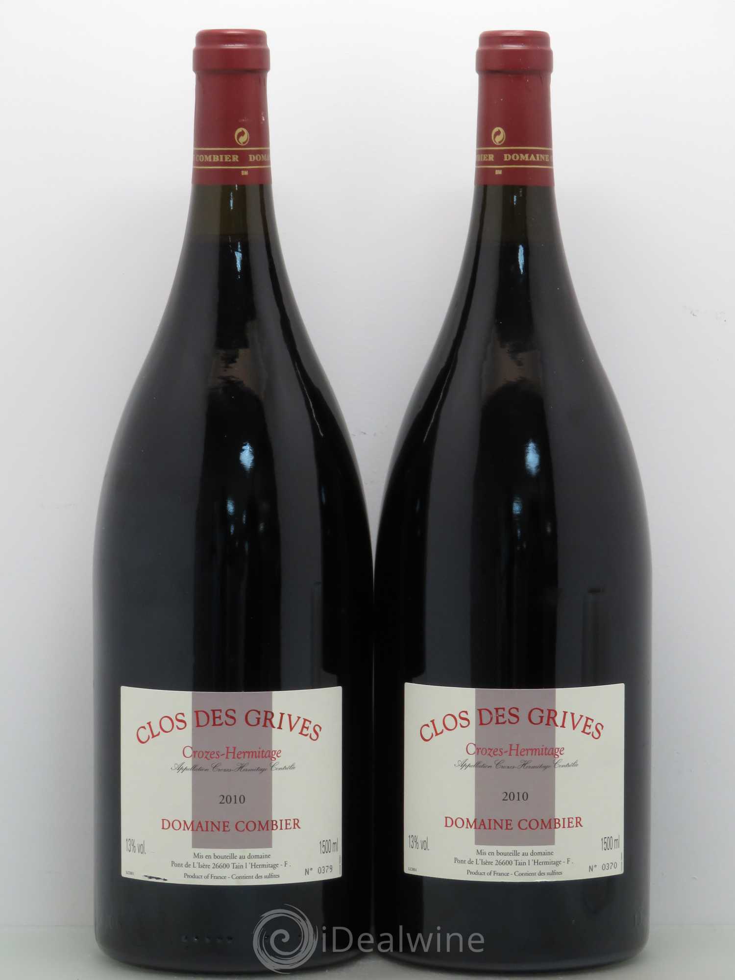 Crozes-Hermitage Clos des Grives Combier 2010 - Lot de 2 magnums - 0