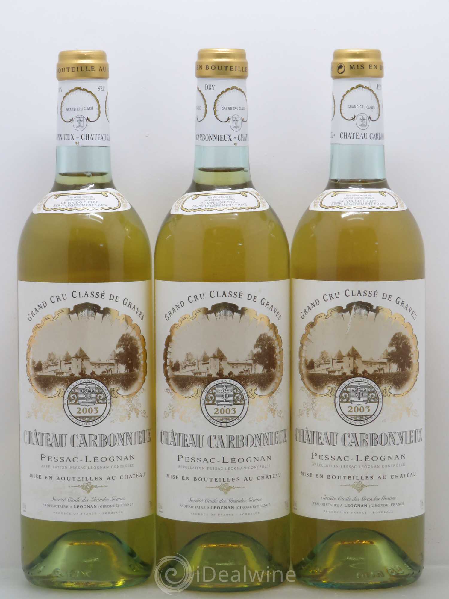 Château Carbonnieux Cru Classé de Graves 2003 - Lot de 3 bouteilles - 0