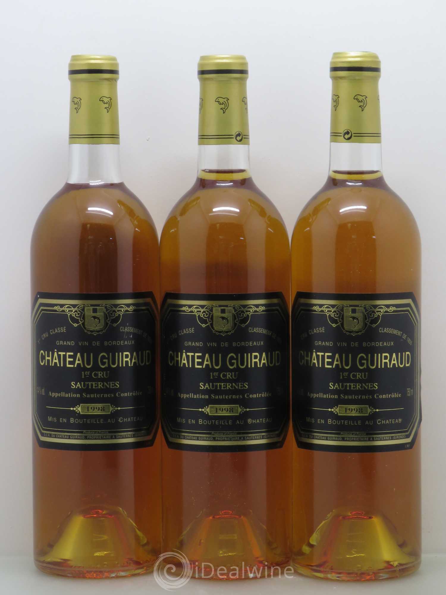 Château Guiraud 1er Grand Cru Classé  (senza prezzo di riserva) 1998 - Lotto di 5 bottiglie - 1