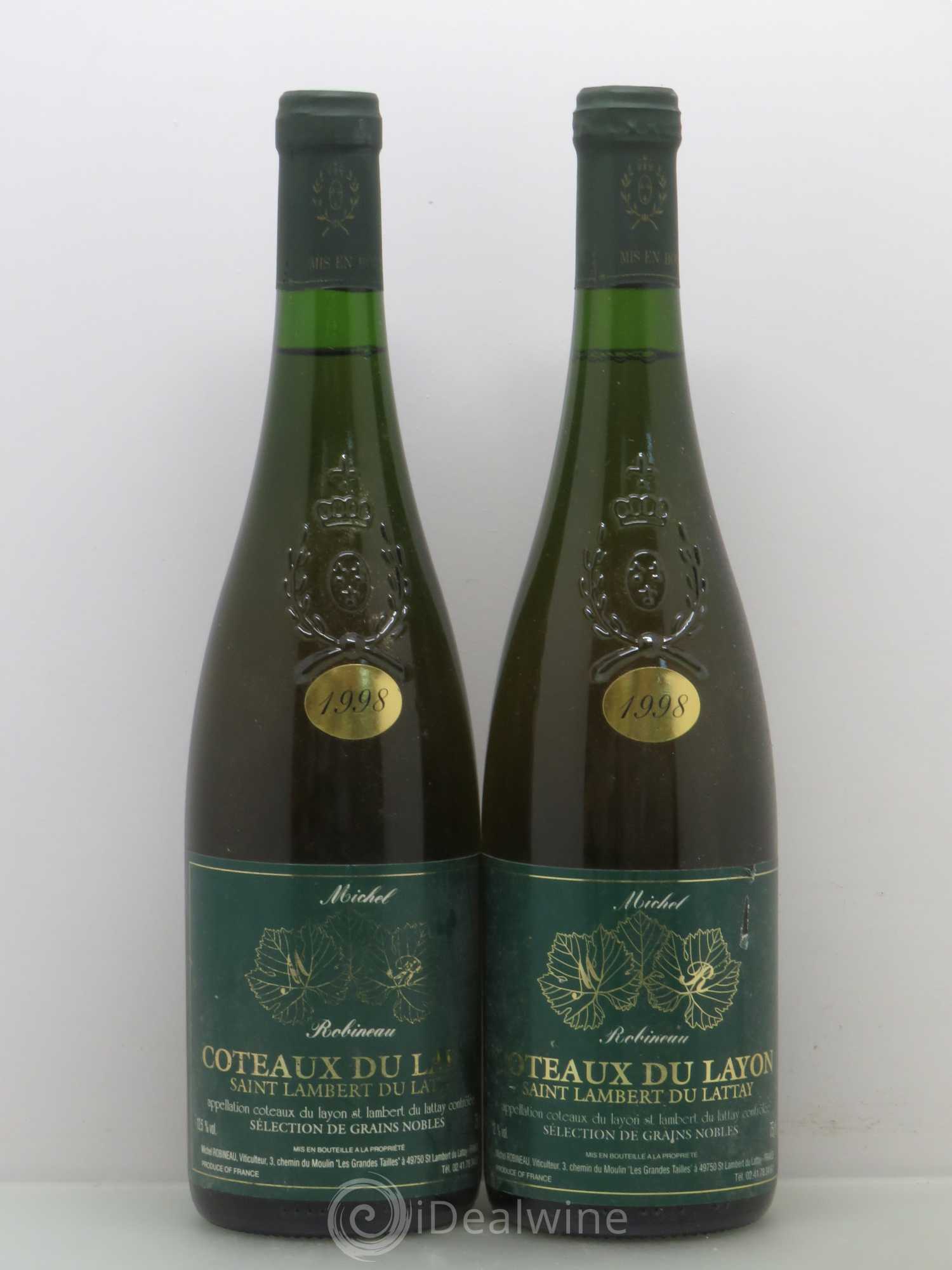Coteaux du Layon Coteaux du Layon Saint Lambert du Lattay Selection Grains Nobles Michel Robineau (sans prix de réserve) 1998 - Lotto di 2 bottiglie - 0