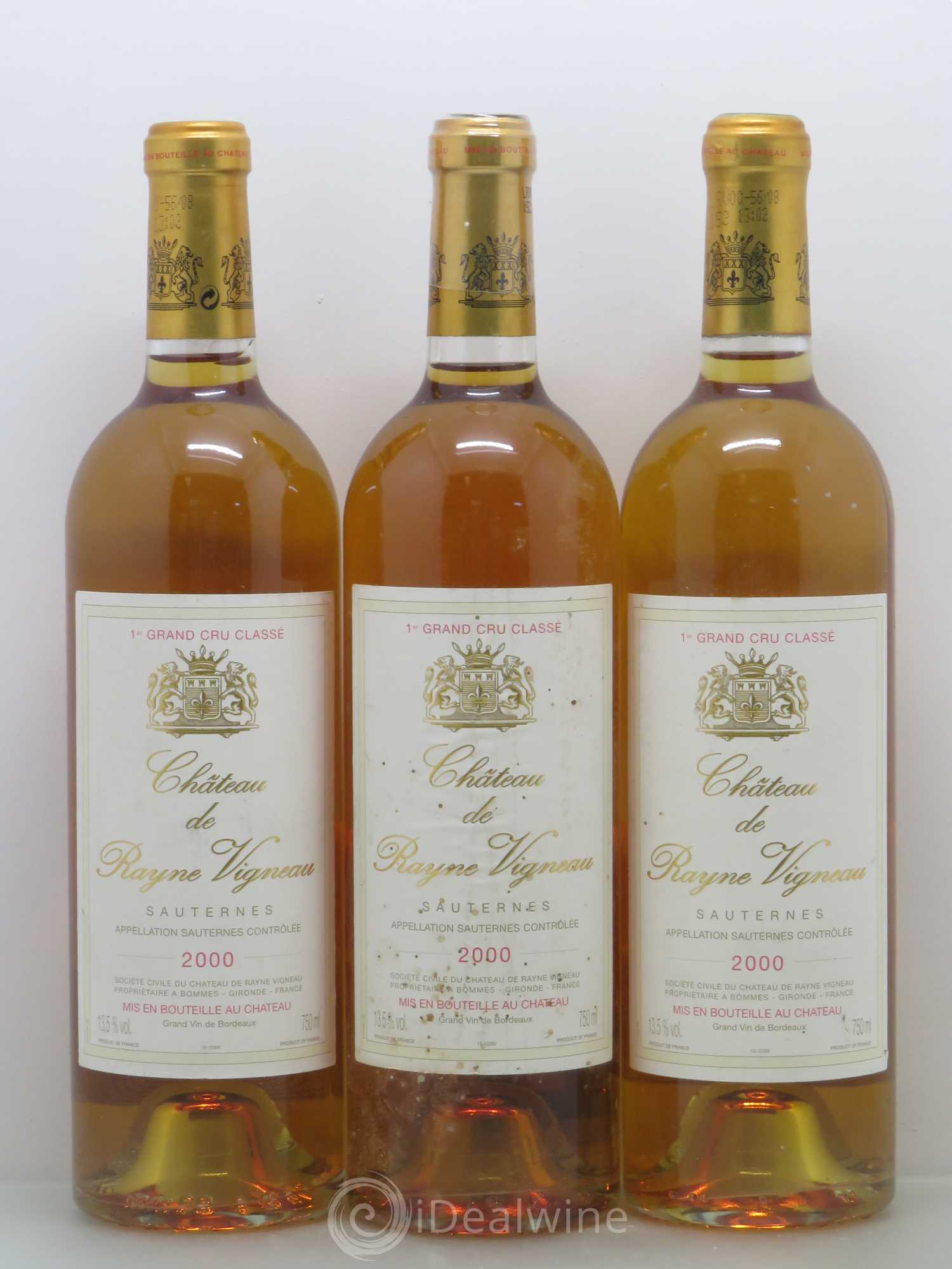 Château de Rayne Vigneau 1er Grand Cru Classé 2000 - Lotto di 3 bottiglie - 0