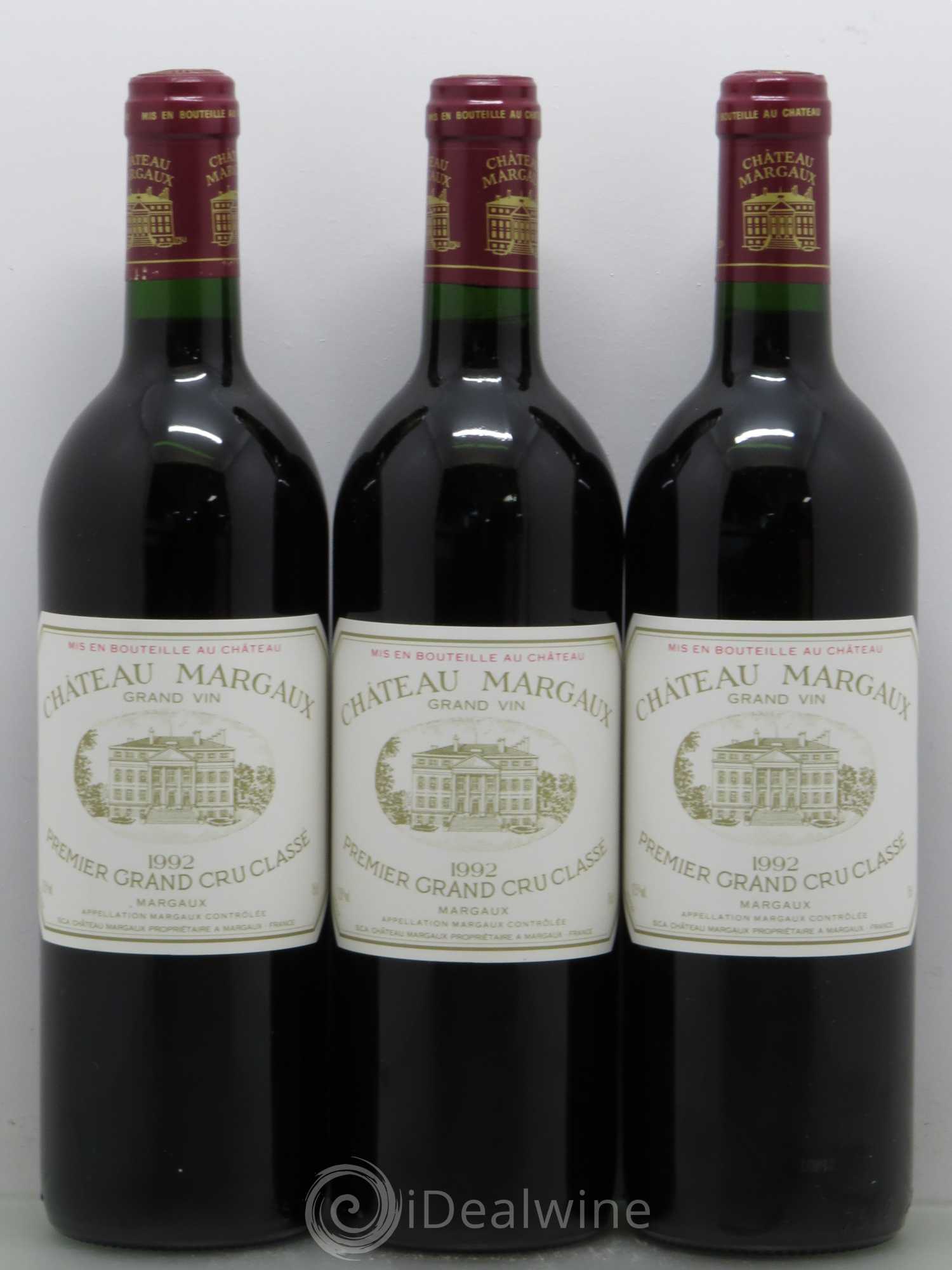 Château Margaux 1er Grand Cru Classé 1992 - Lot de 3 bouteilles - 0