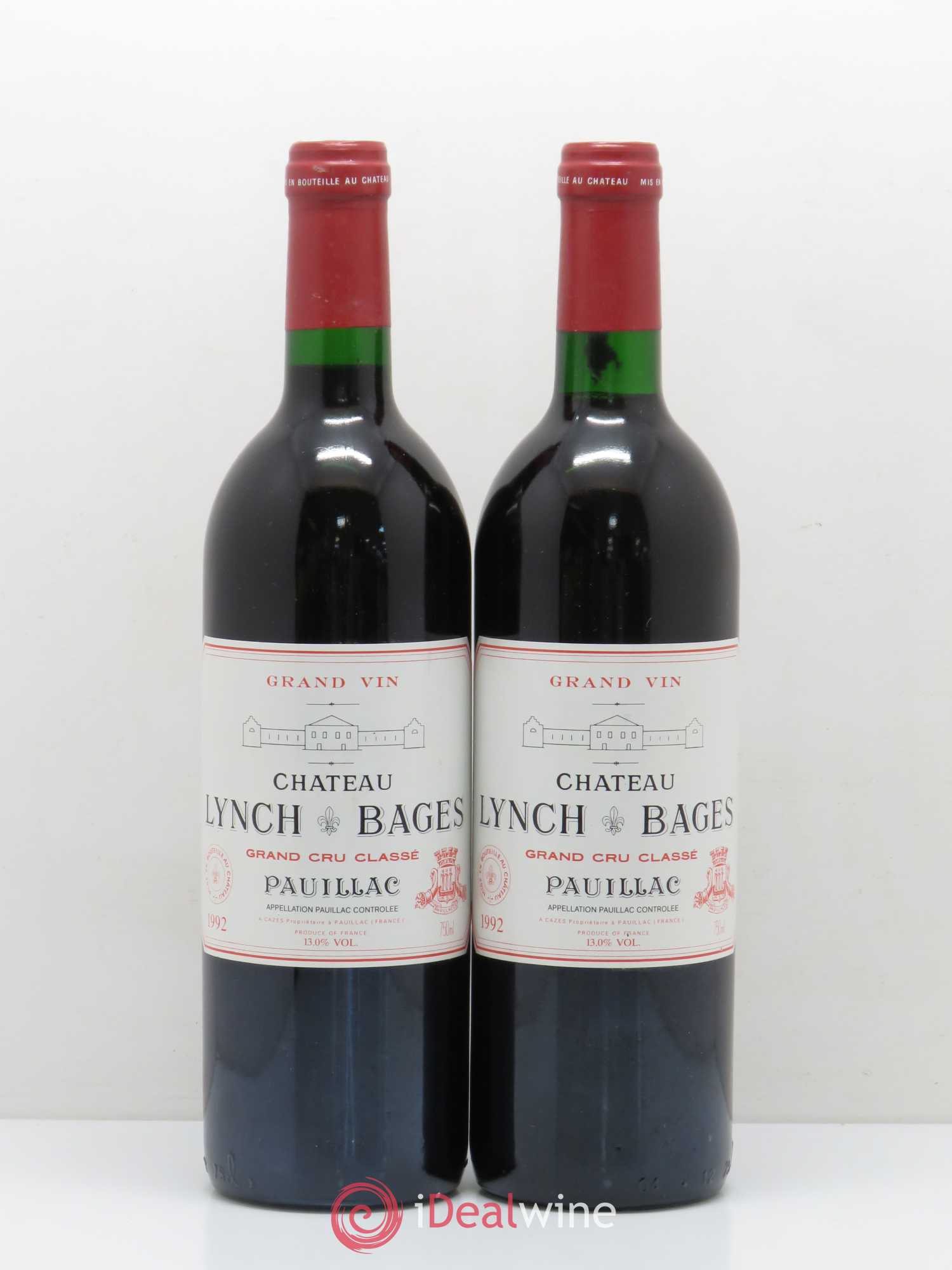Château Lynch Bages 5ème Grand Cru Classé 1992 - Lot de 2 bouteilles - 0
