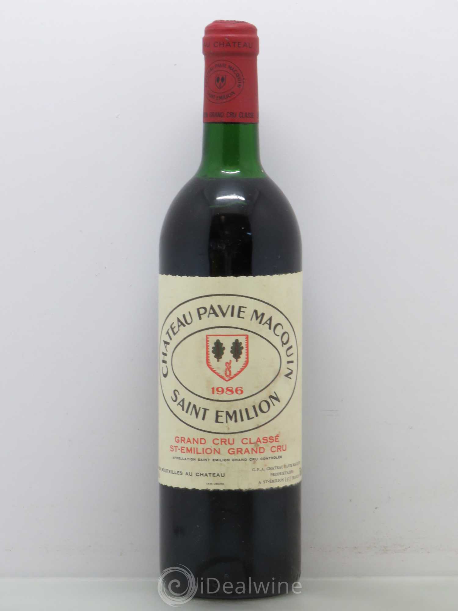 Château Pavie Macquin 1er Grand Cru Classé B 1986 - Lot de 1 bouteille - 0