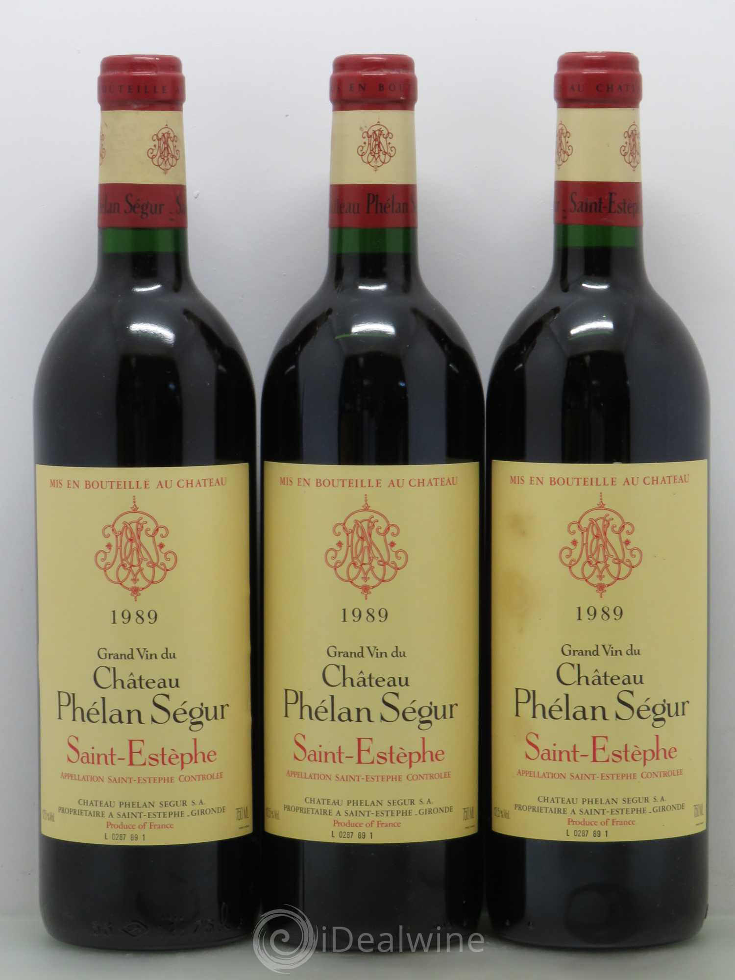 Château Phélan Ségur 1989 - Lot de 3 bouteilles - 0