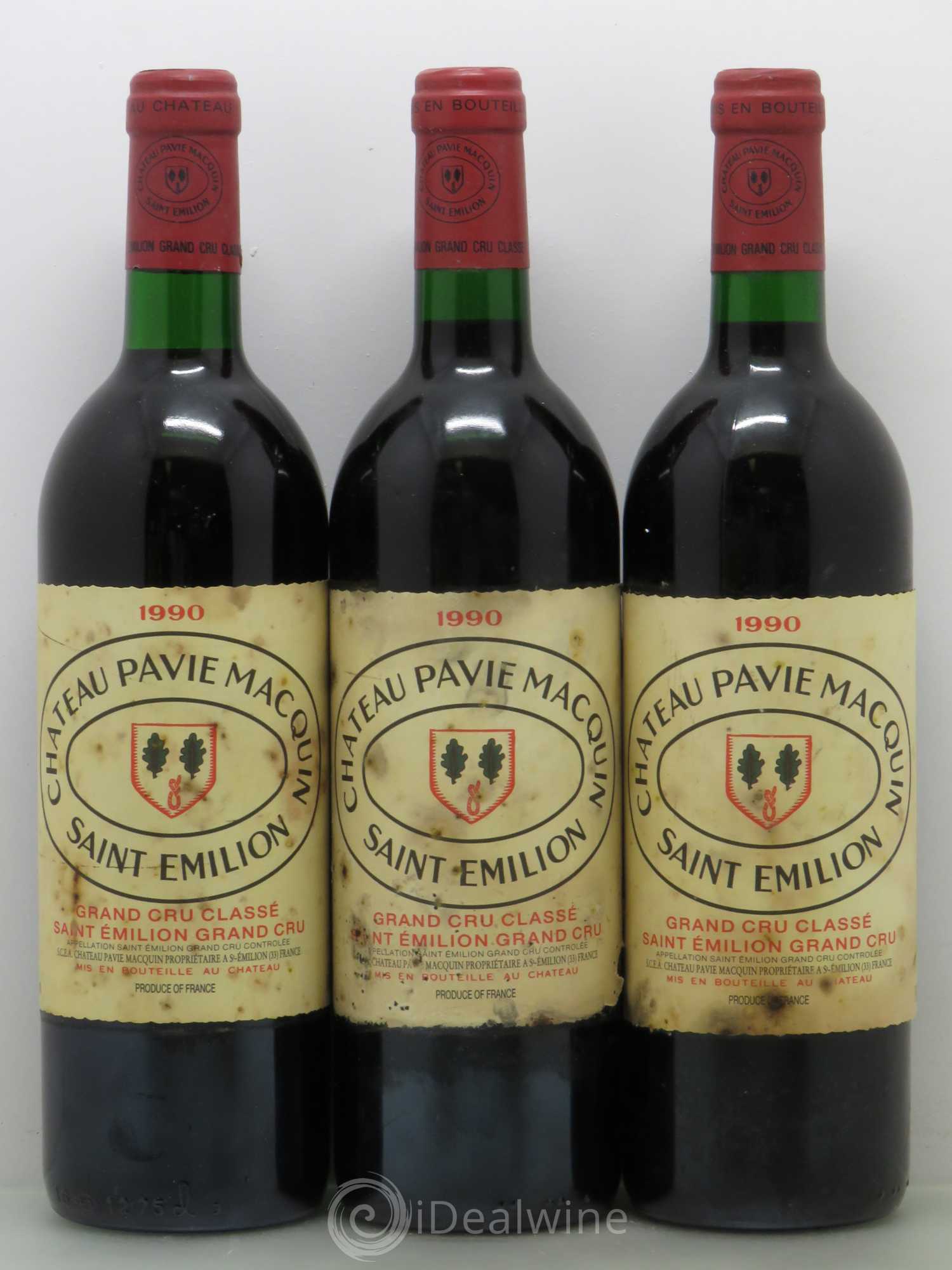 Château Pavie Macquin 1er Grand Cru Classé B 1990 - Lot de 3 bouteilles - 0