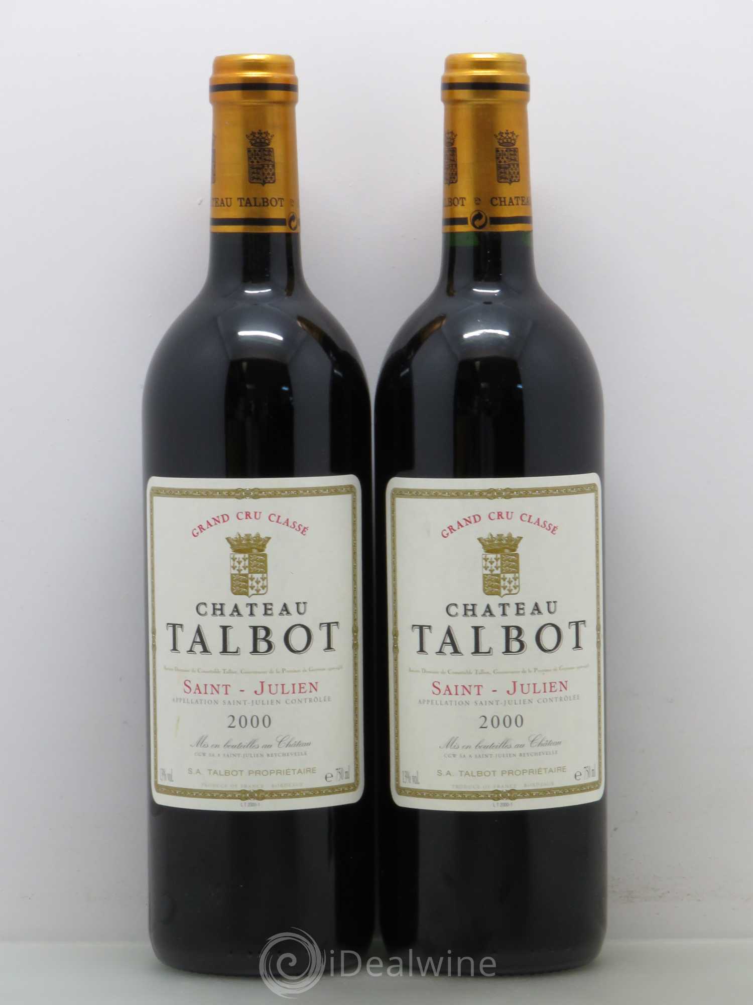 Château Talbot 4ème Grand Cru Classé 2000 - Lot de 2 bouteilles - 0