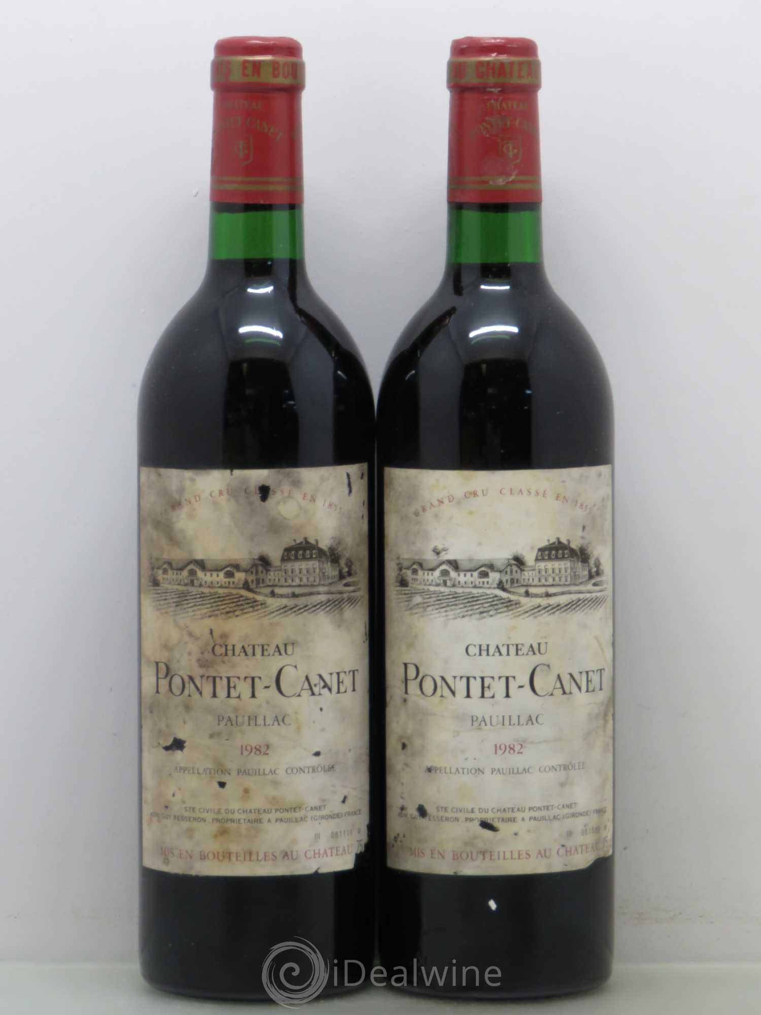 Château Pontet Canet 5ème Grand Cru Classé 1982 - Lot de 2 bouteilles - 0