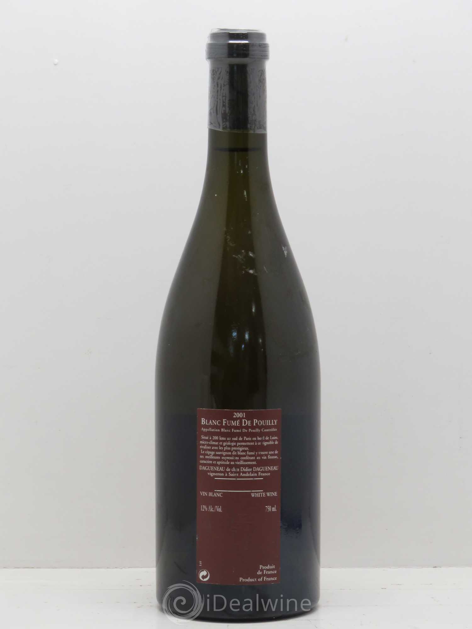 Vin de France (anciennement Pouilly-Fumé) Pur Sang Dagueneau (Domaine Didier - Louis-Benjamin) 2001 - Lot de 1 bouteille - 1