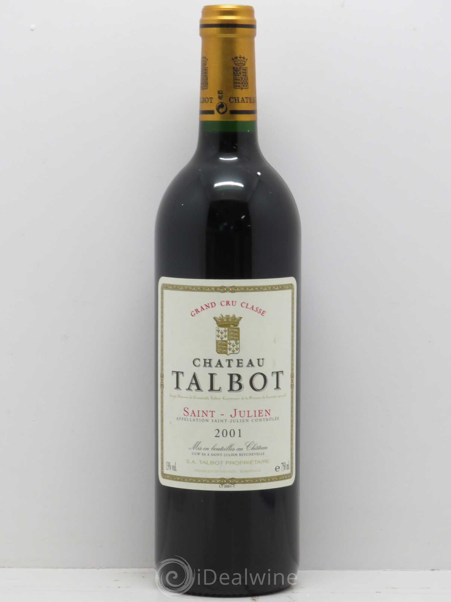 Château Talbot 4ème Grand Cru Classé 2001 - Lot de 1 bouteille - 0