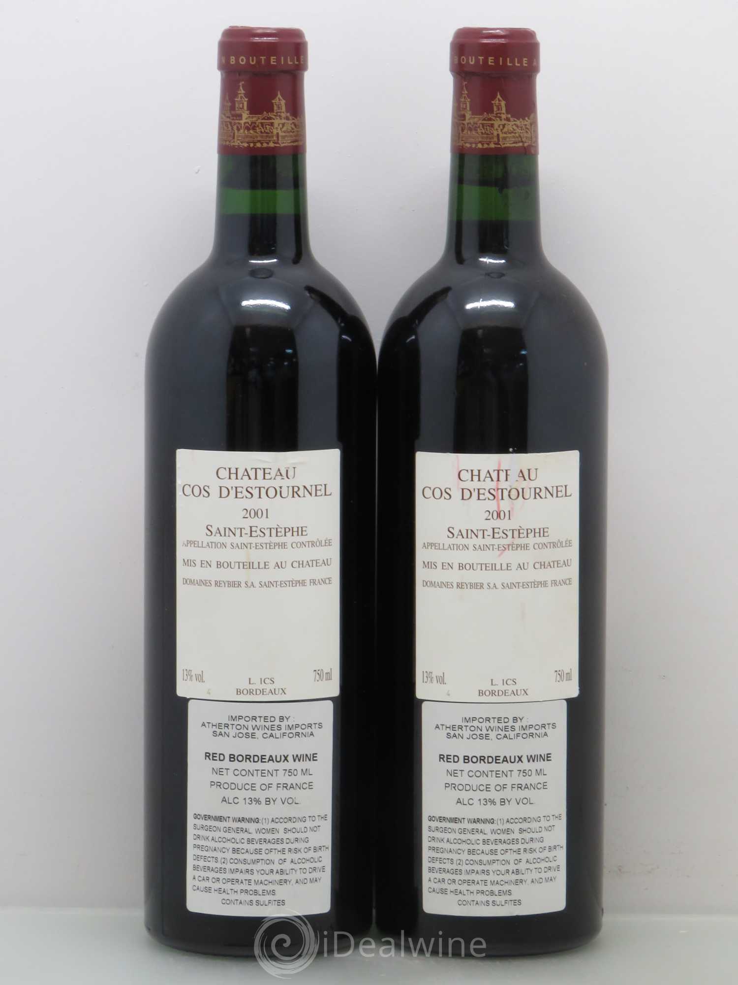 Cos d'Estournel 2ème Grand Cru Classé 2001 - Lot de 2 bouteilles - 1