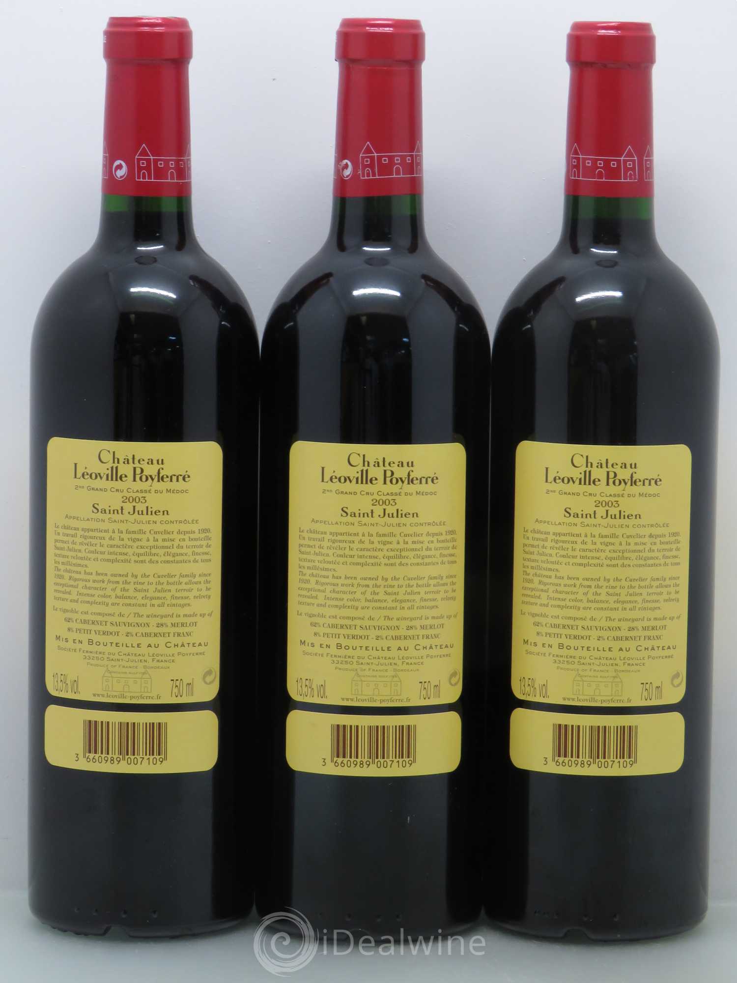 Château Léoville Poyferré 2ème Grand Cru Classé 2003 - Lot de 6 bouteilles - 4