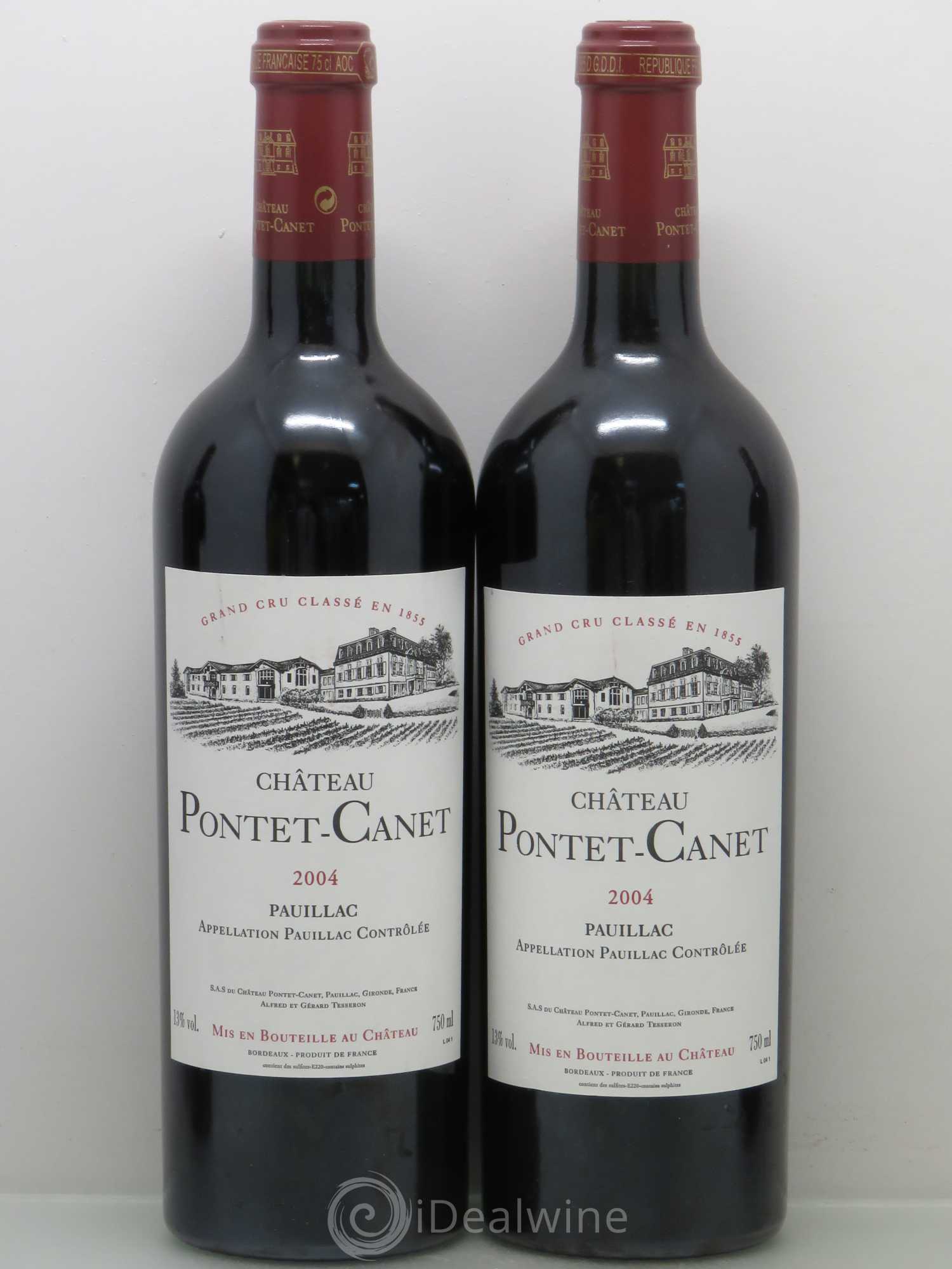 Château Pontet Canet 5ème Grand Cru Classé 2004 - Lot de 4 bouteilles - 1