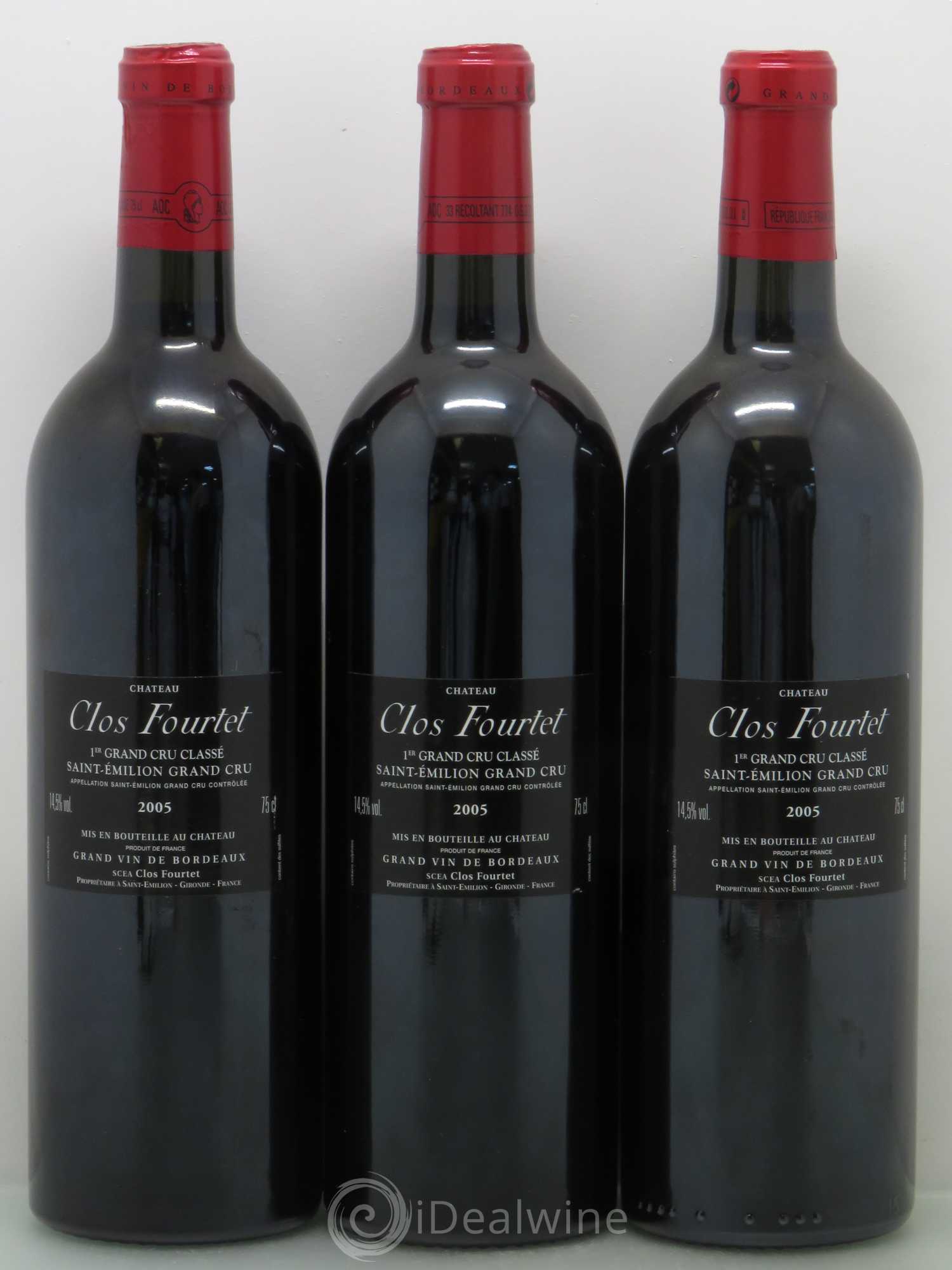 Clos Fourtet 1er Grand Cru Classé B 2005 - Lot de 3 bouteilles - 1