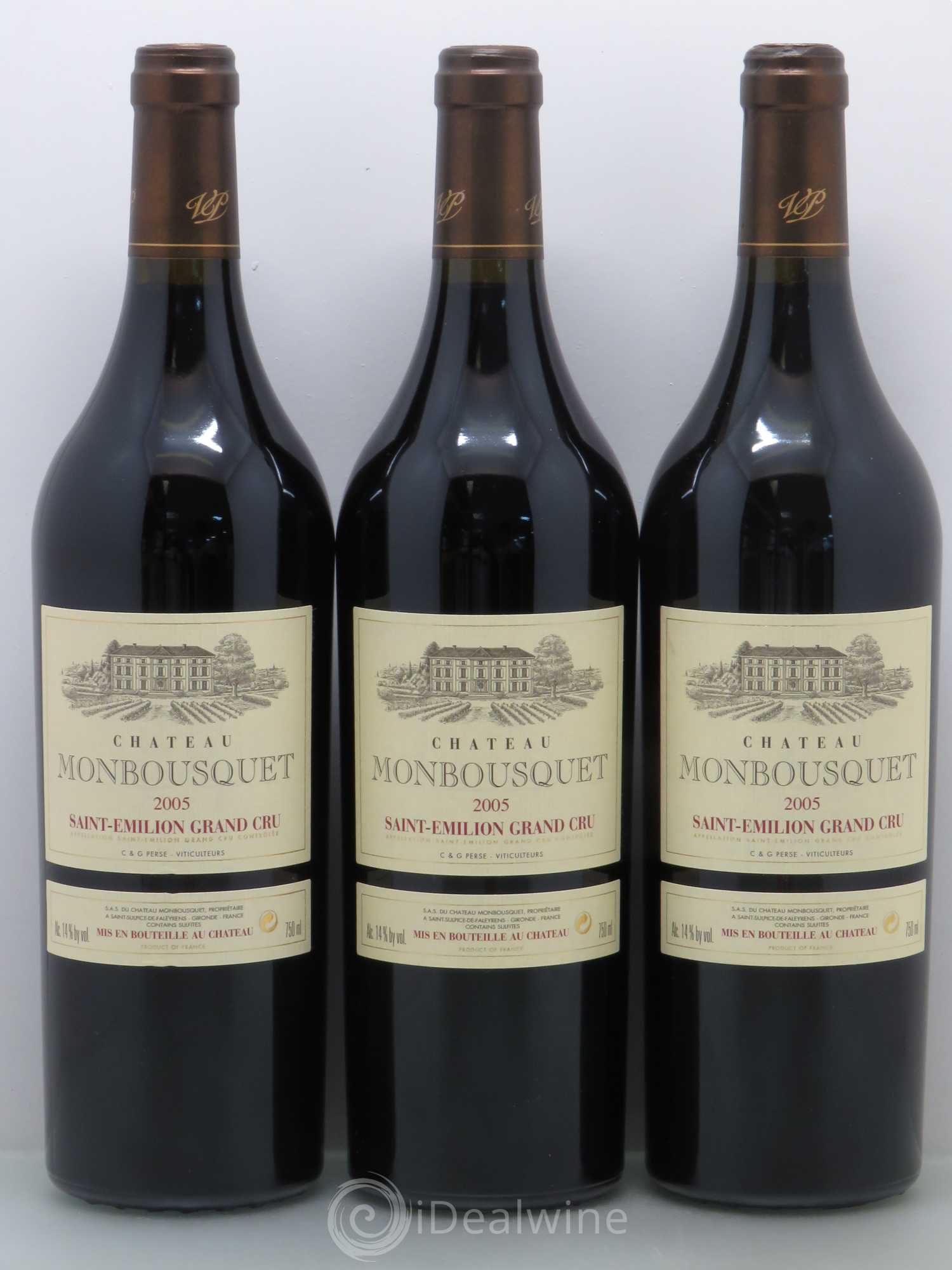 Château Monbousquet Grand Cru Classé 2005 - Lot de 3 bouteilles - 0