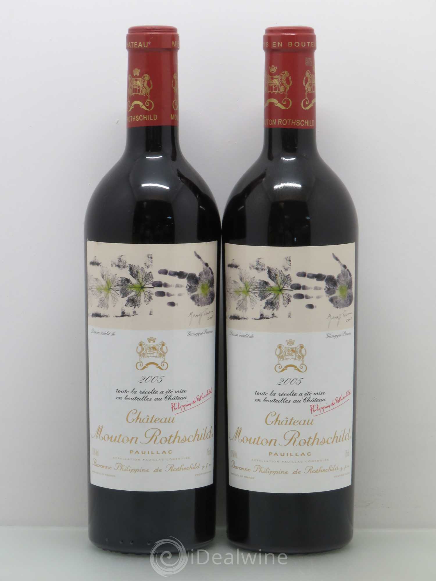 Château Mouton Rothschild 1er Grand Cru Classé 2005 - Lot de 2 bouteilles - 0