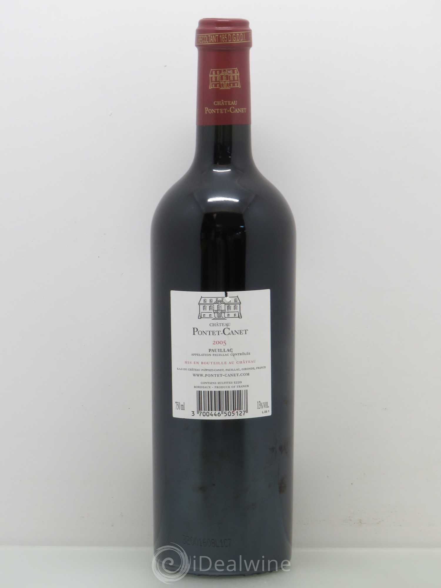 Château Pontet Canet 5ème Grand Cru Classé 2005 - Lot de 1 bouteille - 1