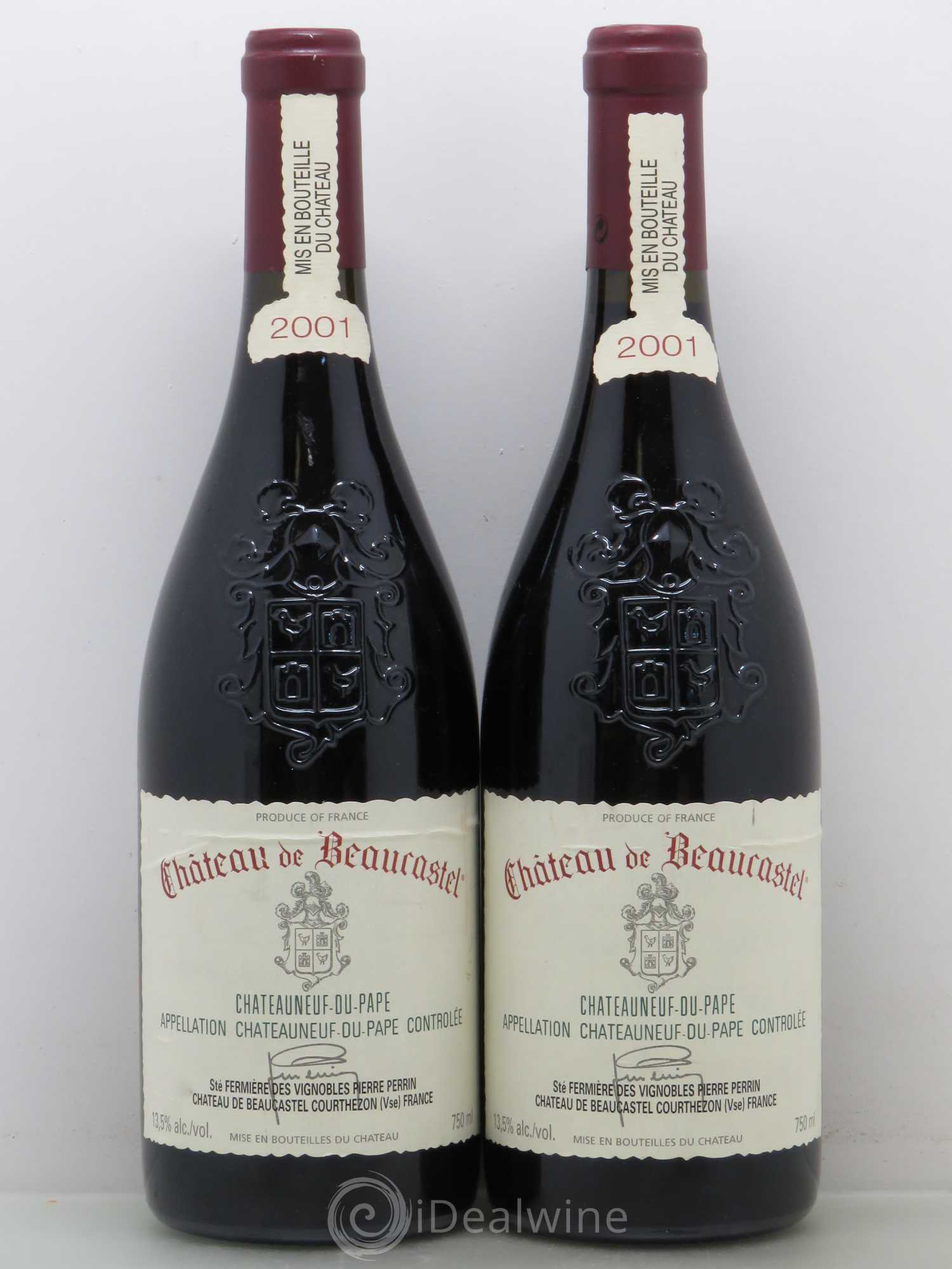 Châteauneuf-du-Pape Château de Beaucastel Famille Perrin 2001 - Lot de 2 bouteilles - 0